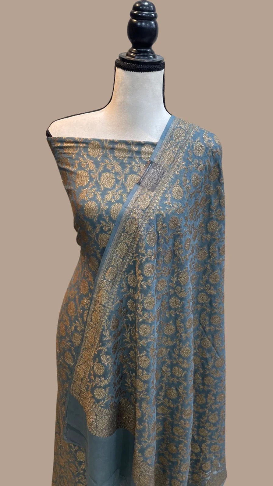 Banarsi gorgette salwar kameez - Saffronfashionindia