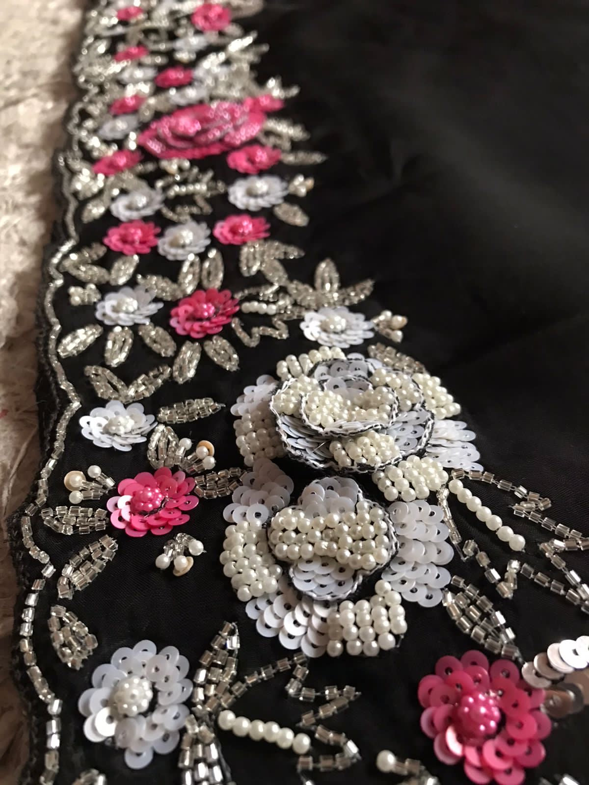 Women Saree Black Sequins Embroidered Saree - Saffronfashionindia