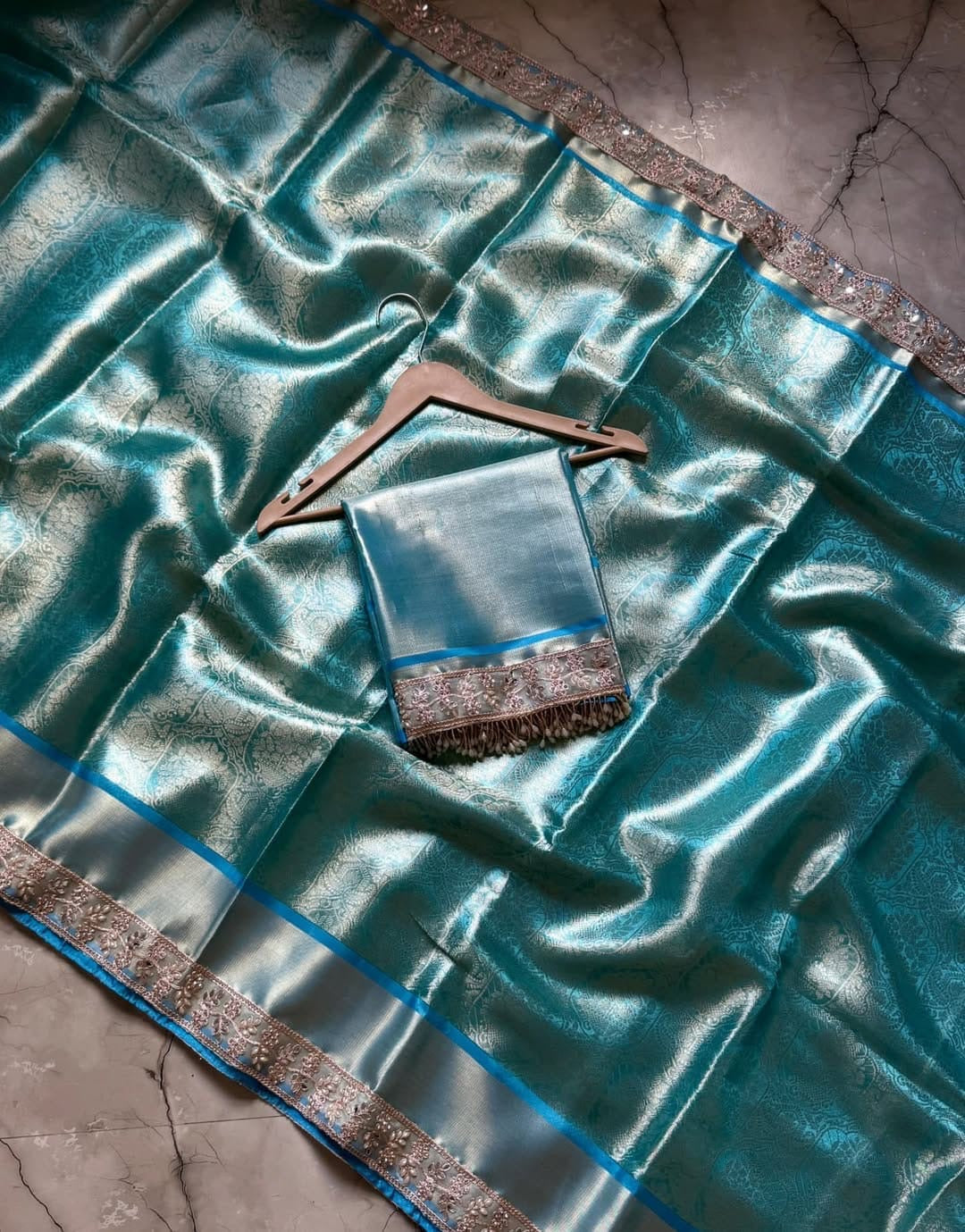 Paveli Banarsi saree tissue silk saree partywear sarees SaffronFashion