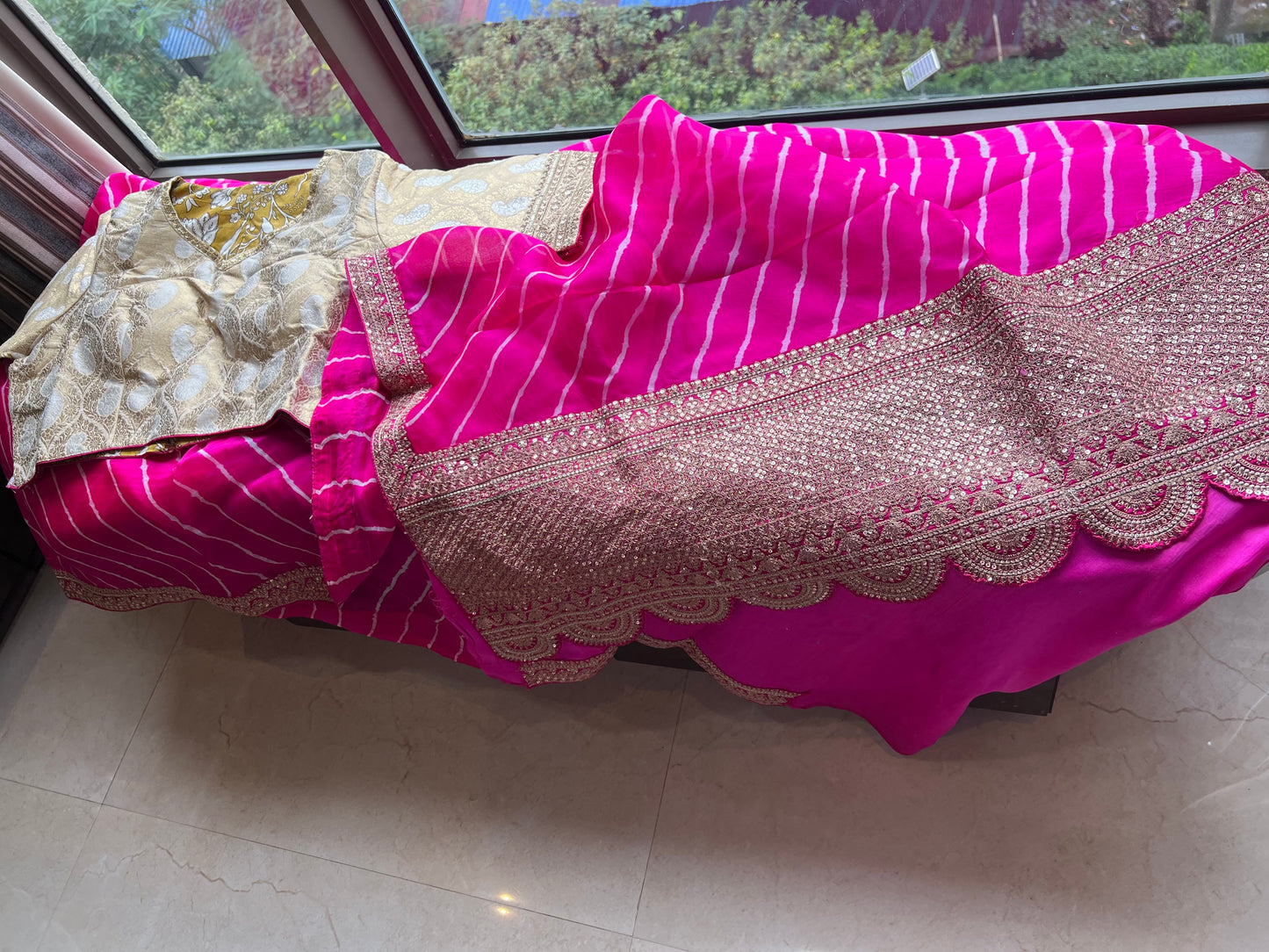 Pink Organza saree border saree party wear sari blouse - Saffronfashionindia