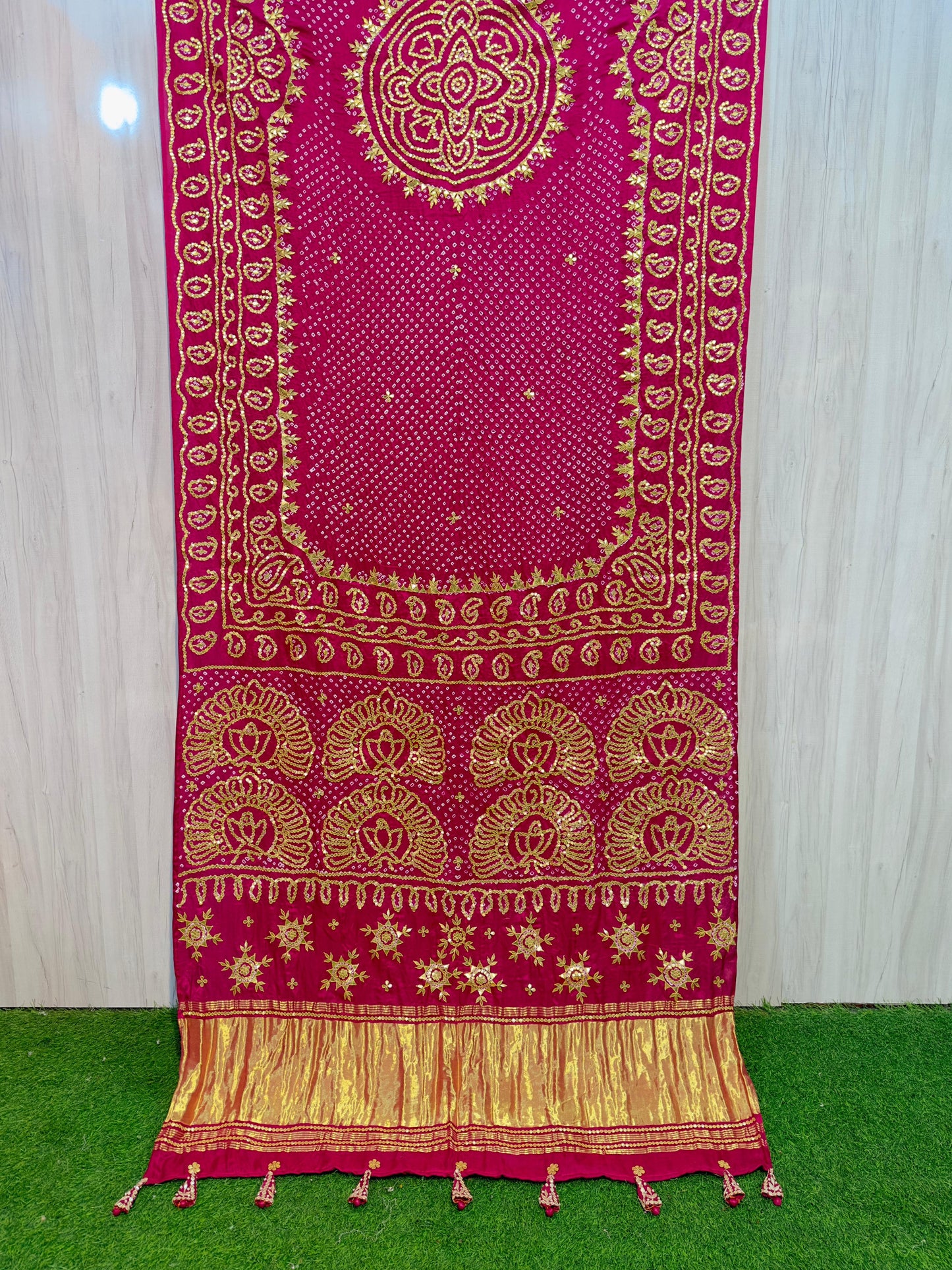 Rai Bandhani saree Gajji silk saree Indian traditional sari blouse SaffronFashion