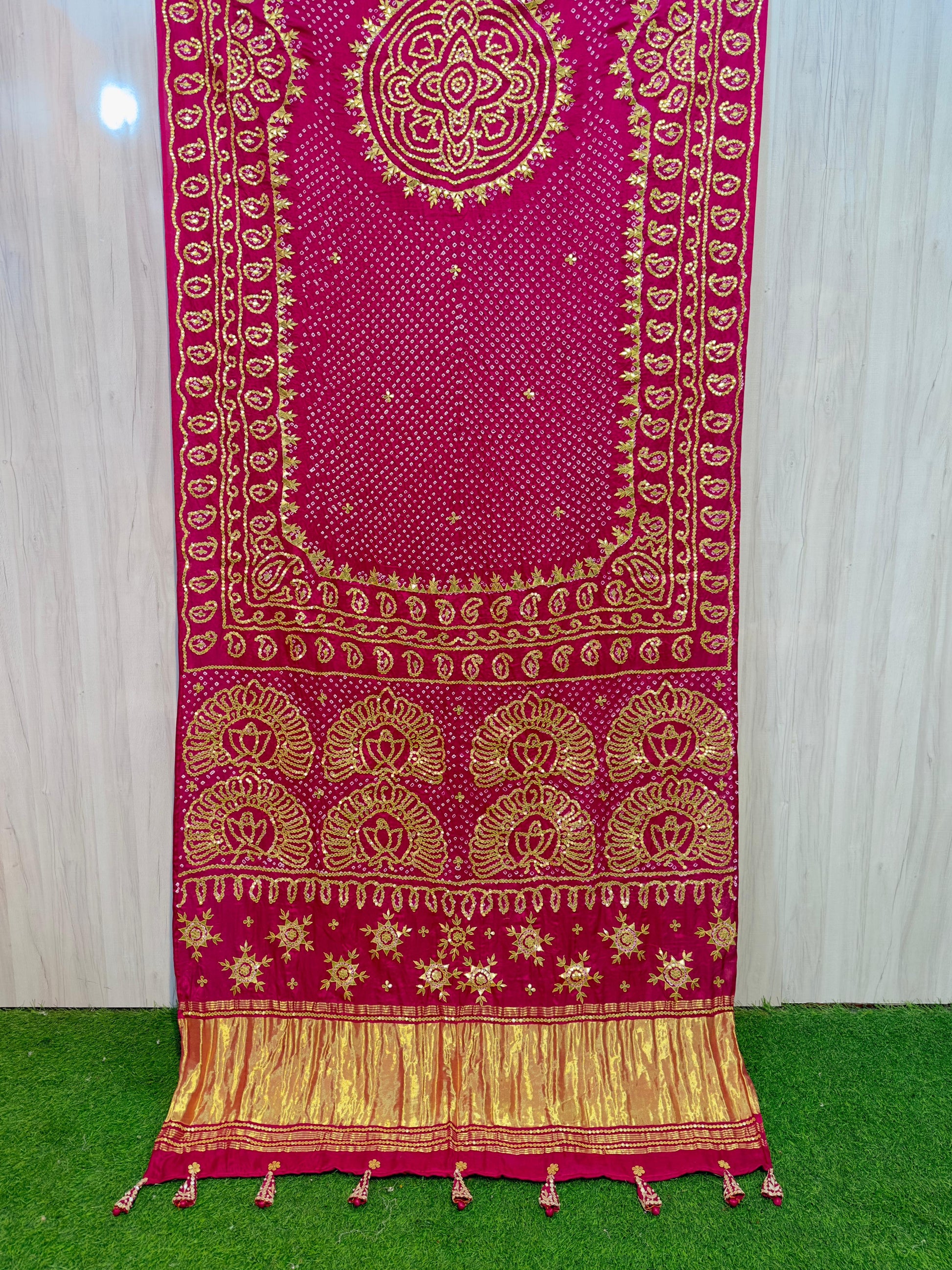 Rai Bandhani saree Gajji silk saree Indian traditional sari blouse SaffronFashion