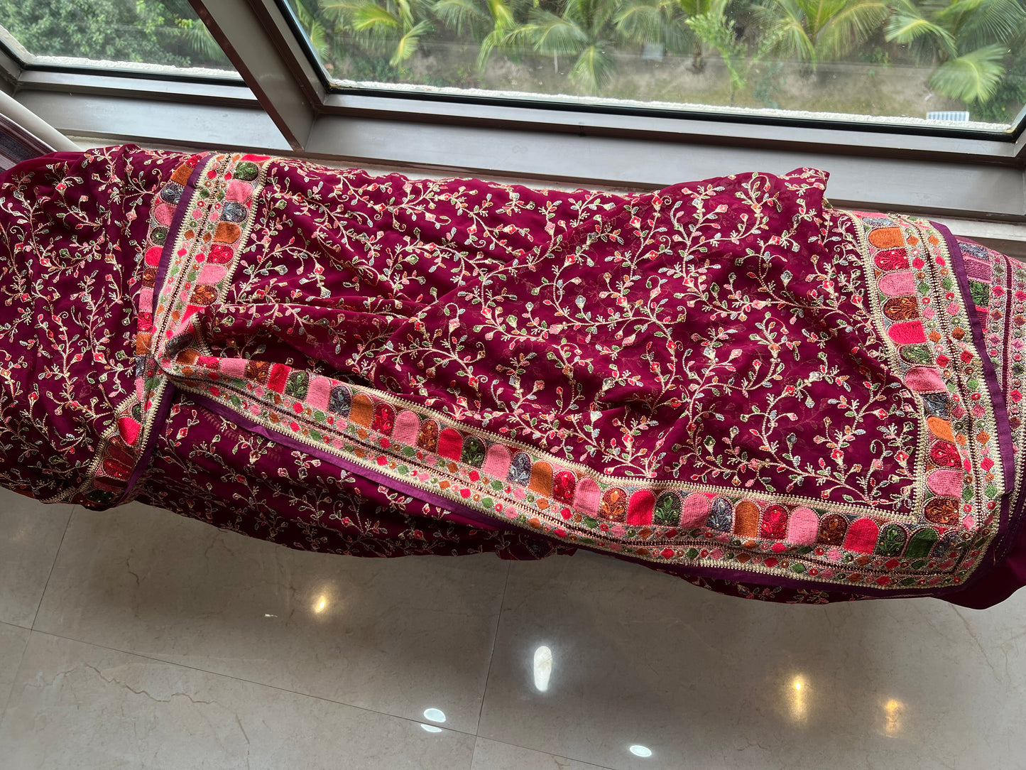 Elegant Georgette saree Indian sari - Saffronfashionindia