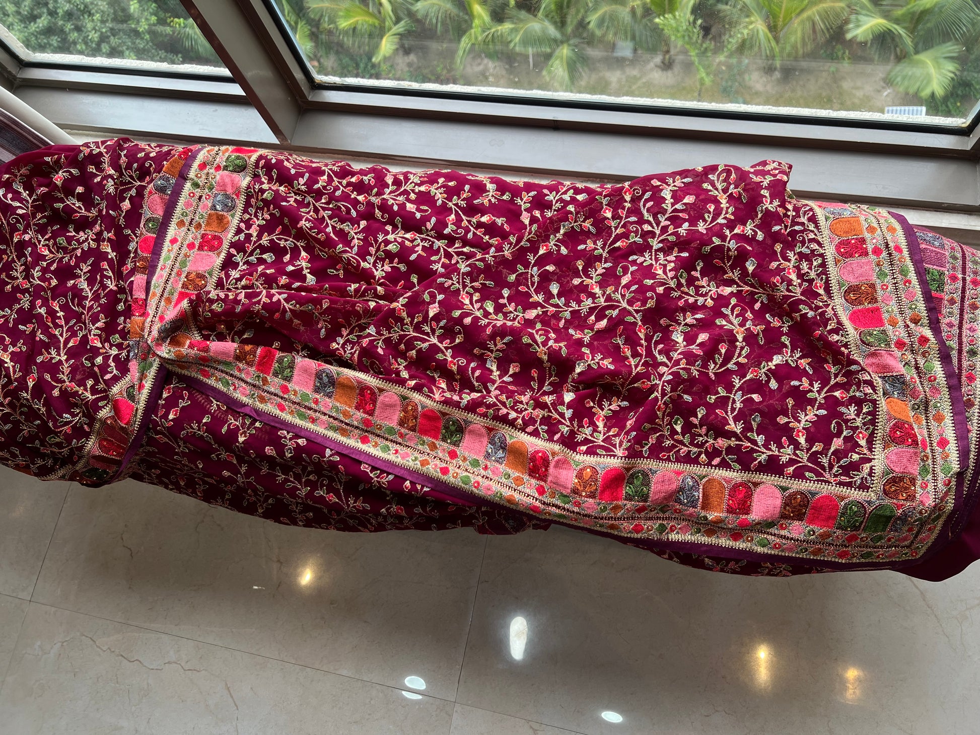 Elegant Georgette saree Indian sari - Saffronfashionindia