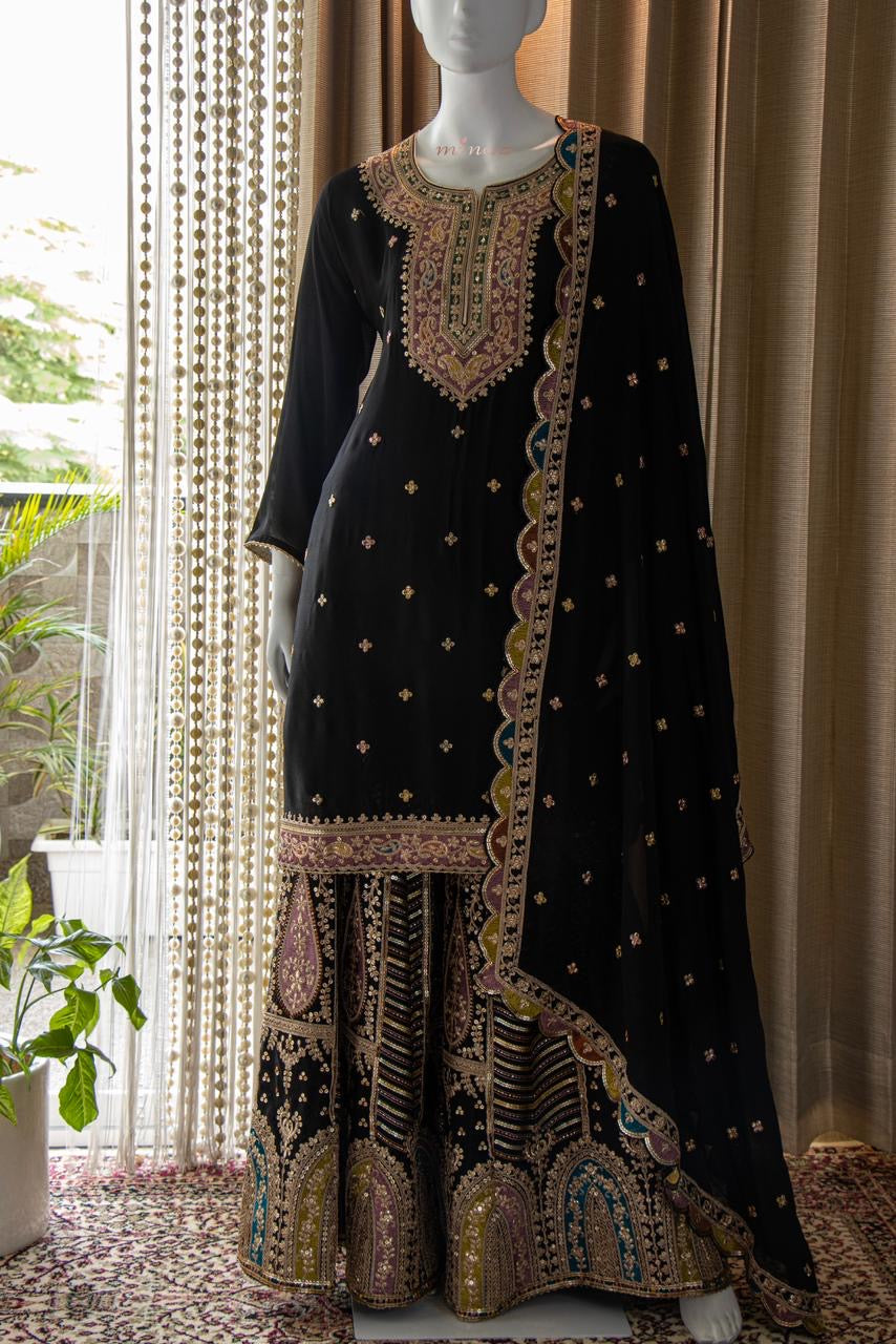 Oliva sharara dress women dress Pakistani dress - Saffronfashionindia