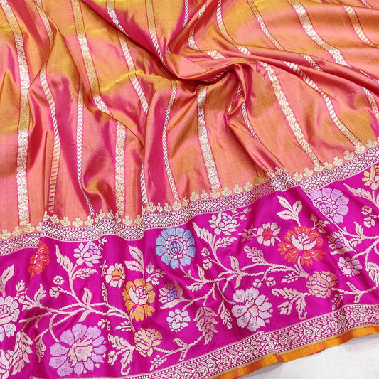 Murteeba katan silk handwoven sarees - Saffronfashionindia