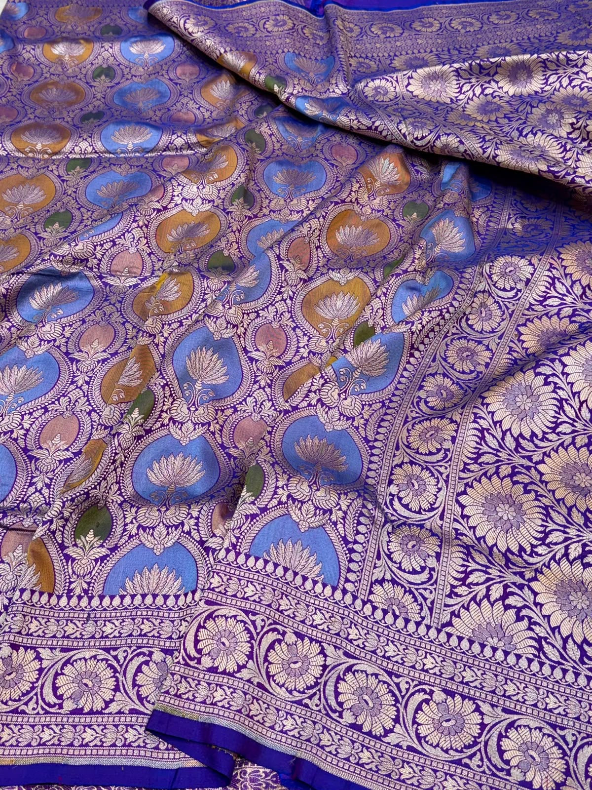 Woven katan pure silk saree rangkat silk saree Indian sari blouse Saffronfashionindia