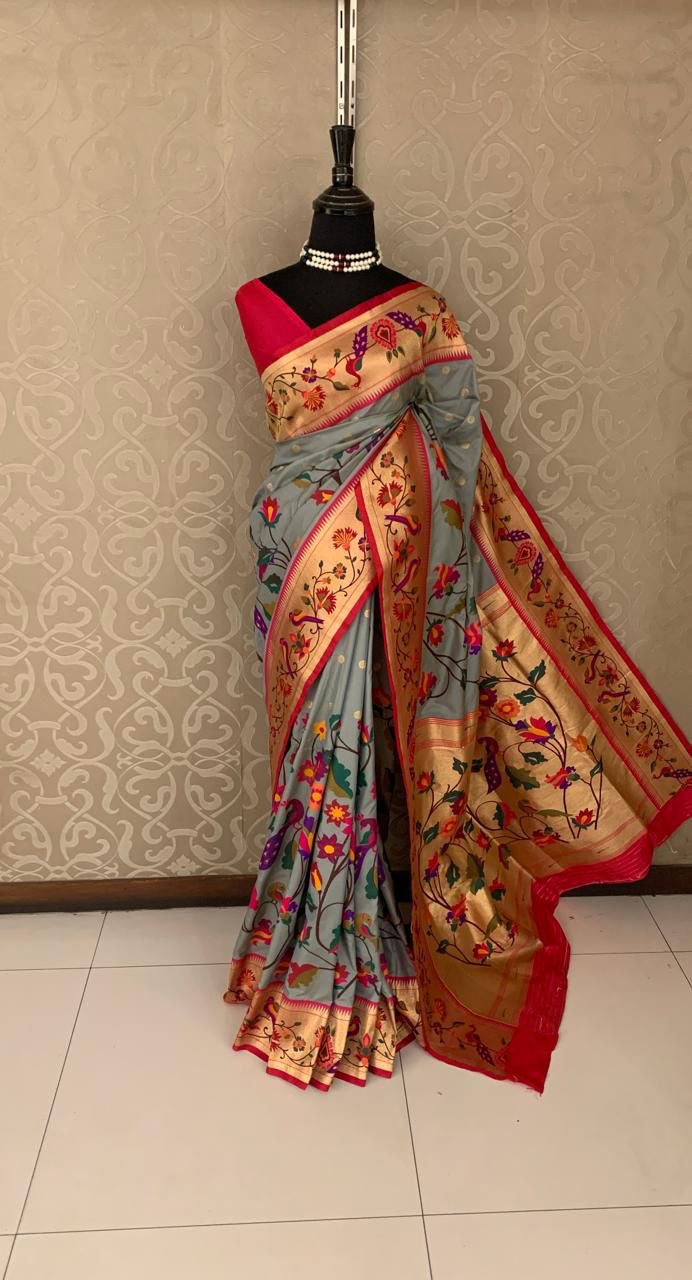 Maharani styled inspired Paithani saree - Saffronfashionindia