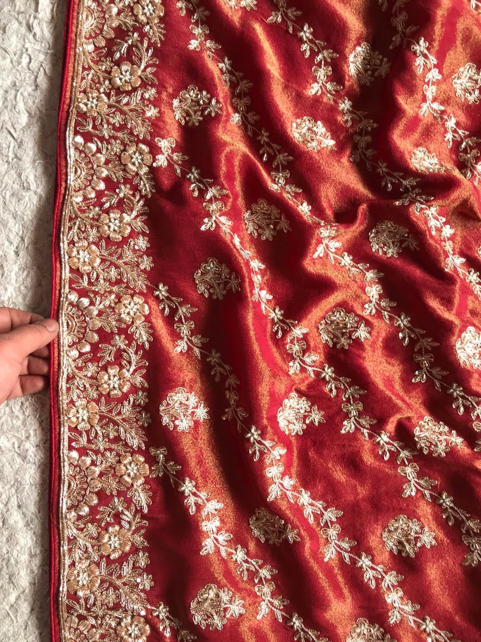 Wedding Bridal Saree Zardosi Sarees - Saffronfashionindia