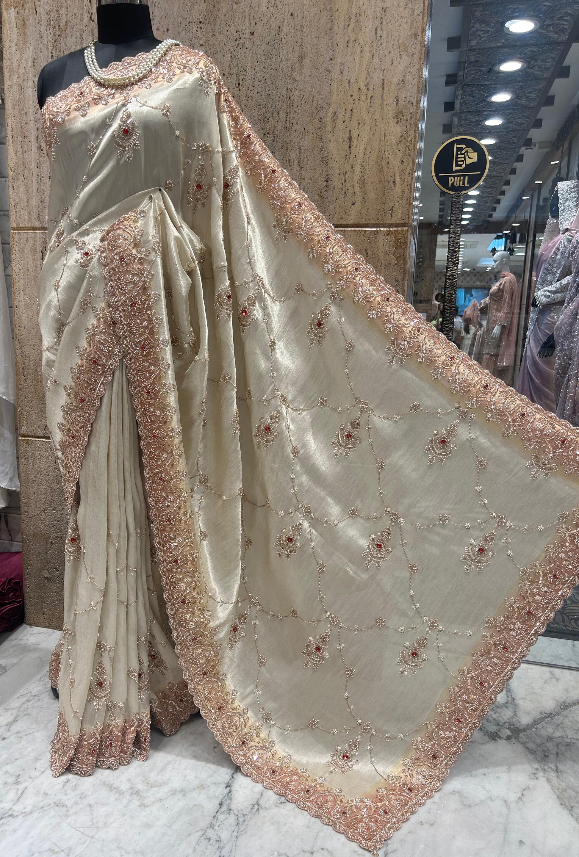 Silk Kanjeevaram saree wedding sari reception saree blouse Saffronfashionindia
