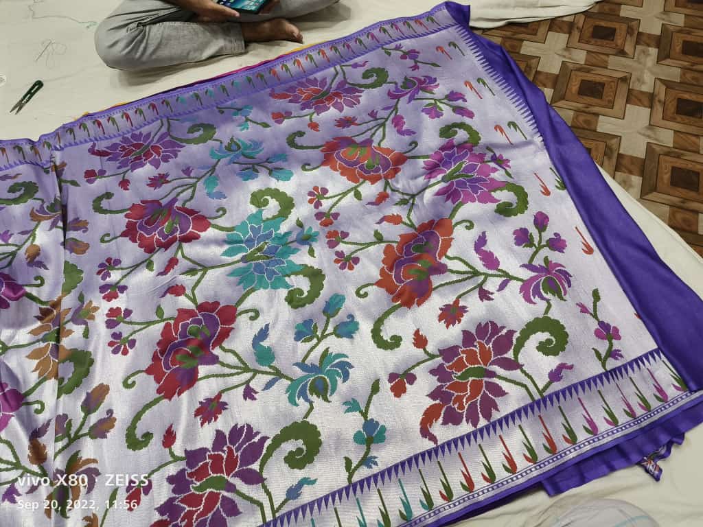 Tussar Khaddi Gorgette handloom saree Indian sari - Saffronfashionindia
