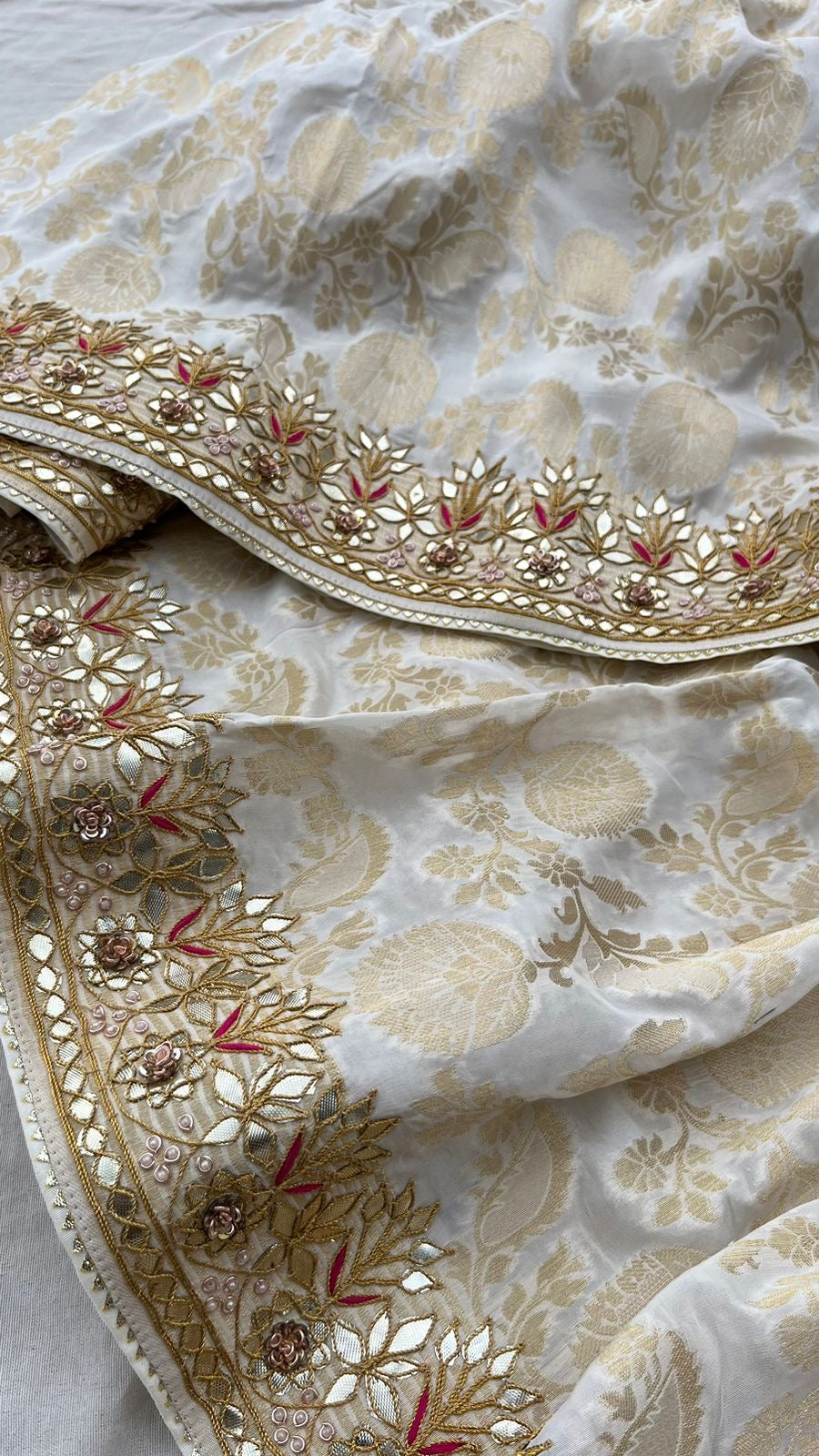 Yashoda Gottapatti Khaddi Gorgette Sarees - Saffronfashionindia