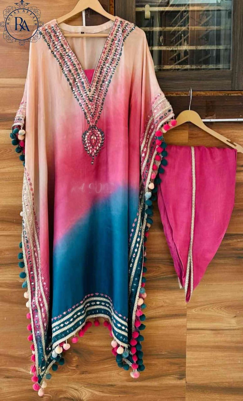 Silk Kaftan Set beautiful kaftan set - Saffronfashionindia