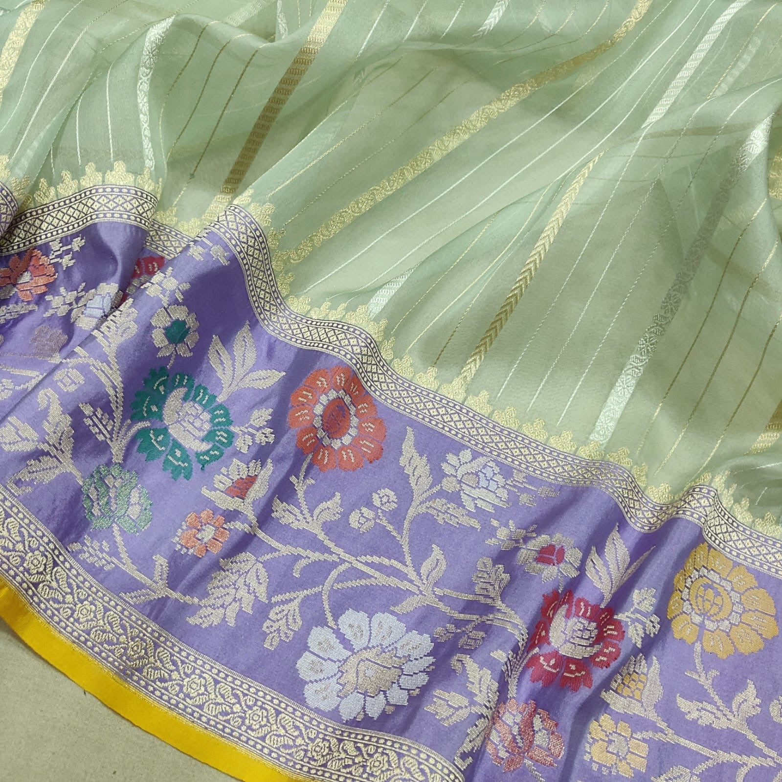 Numisha Kora silk saree handwoven saree SaffronFashion