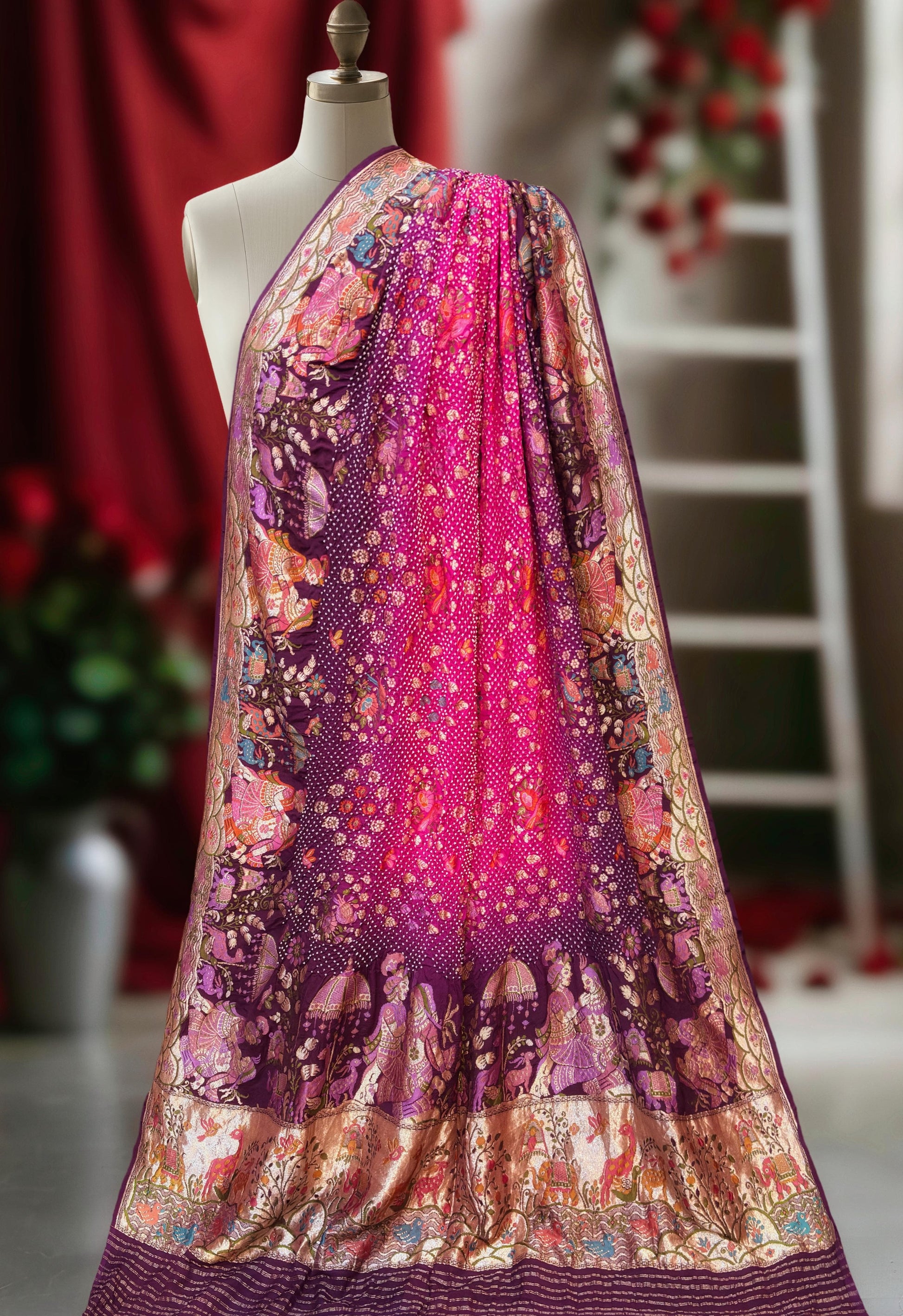 Rai Bandhej dupatta women dupatta Indian dupatta Saffronfashionindia
