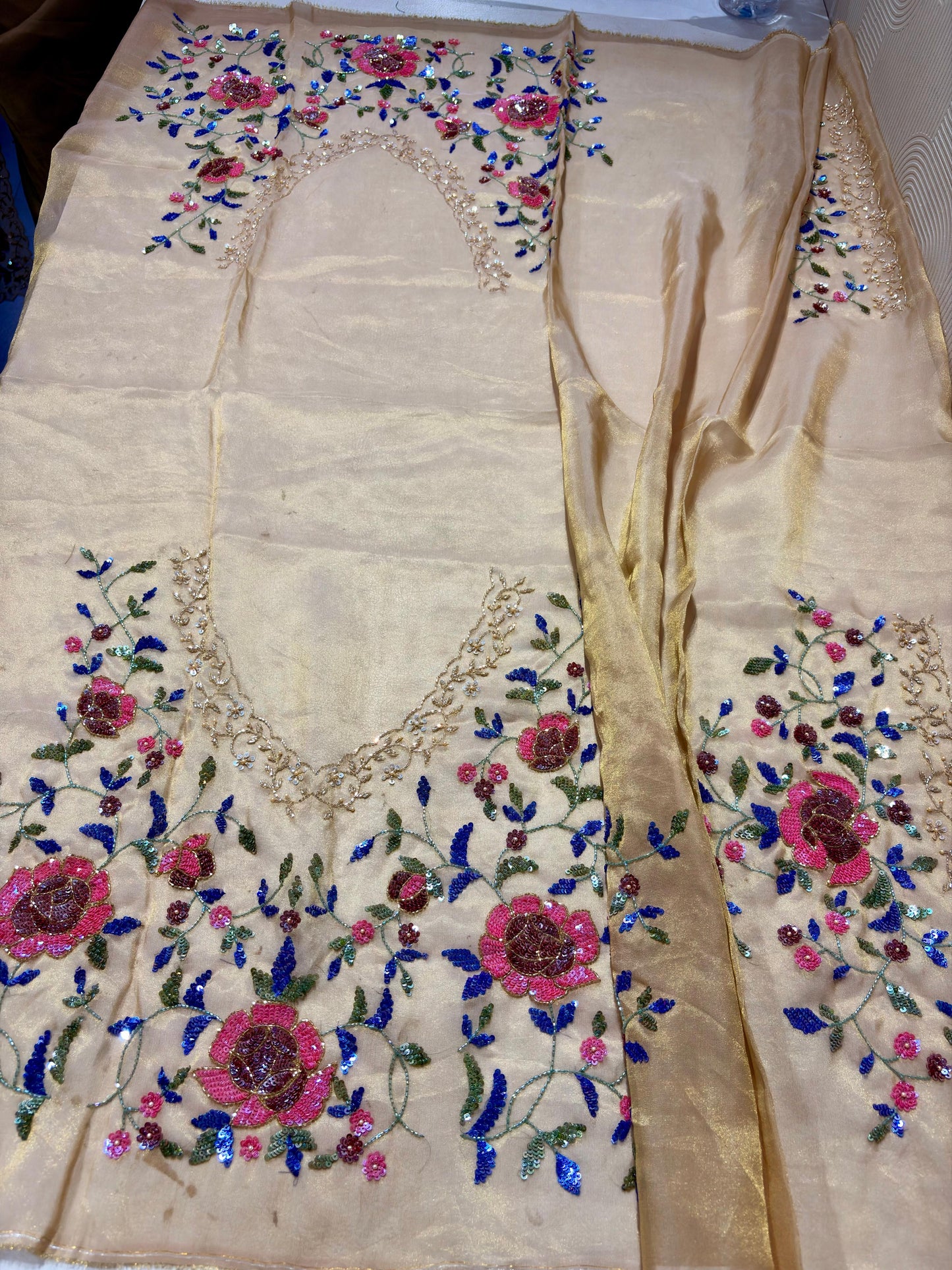 Gulnaar kanchi soft tissue silk saree reception sarees blouse Indian sari SaffronFashion