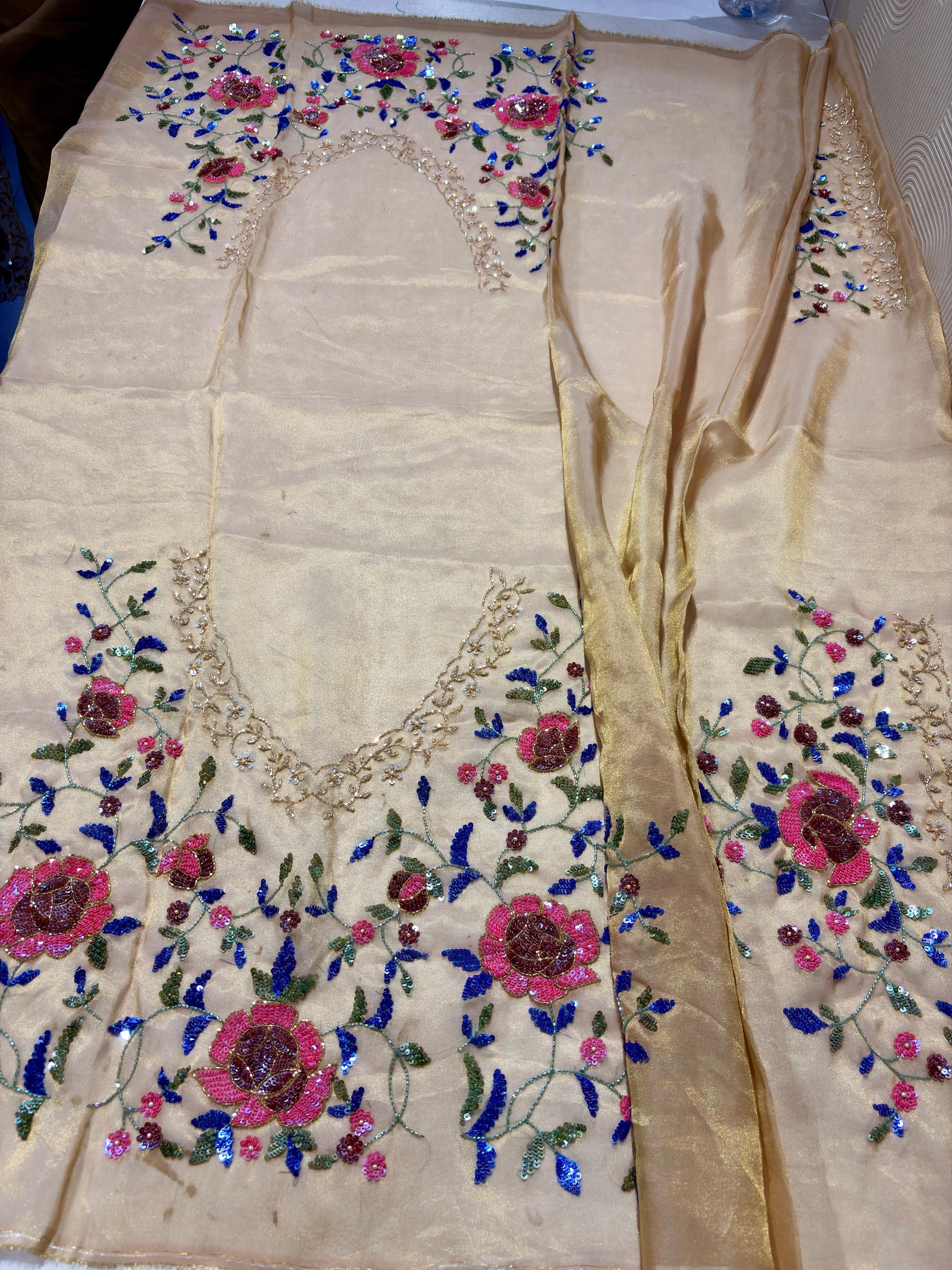 Gulnaar kanchi soft tissue silk saree reception sarees blouse Indian sari SaffronFashion