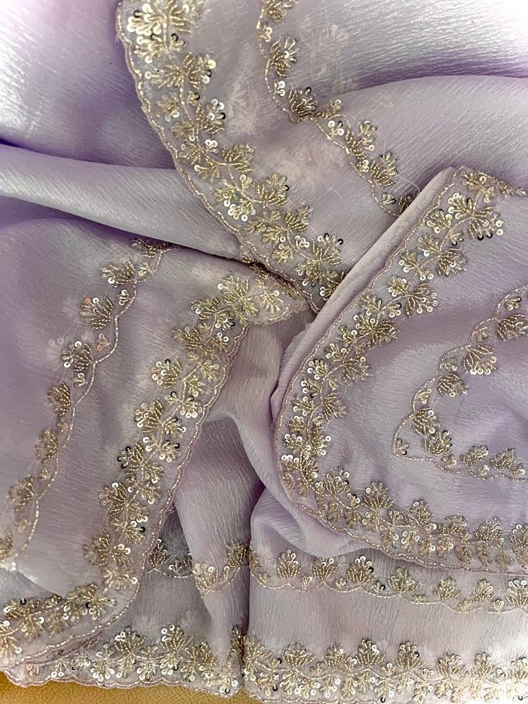 Ruhaani crushed tissue partywear sarees - Saffronfashionindia