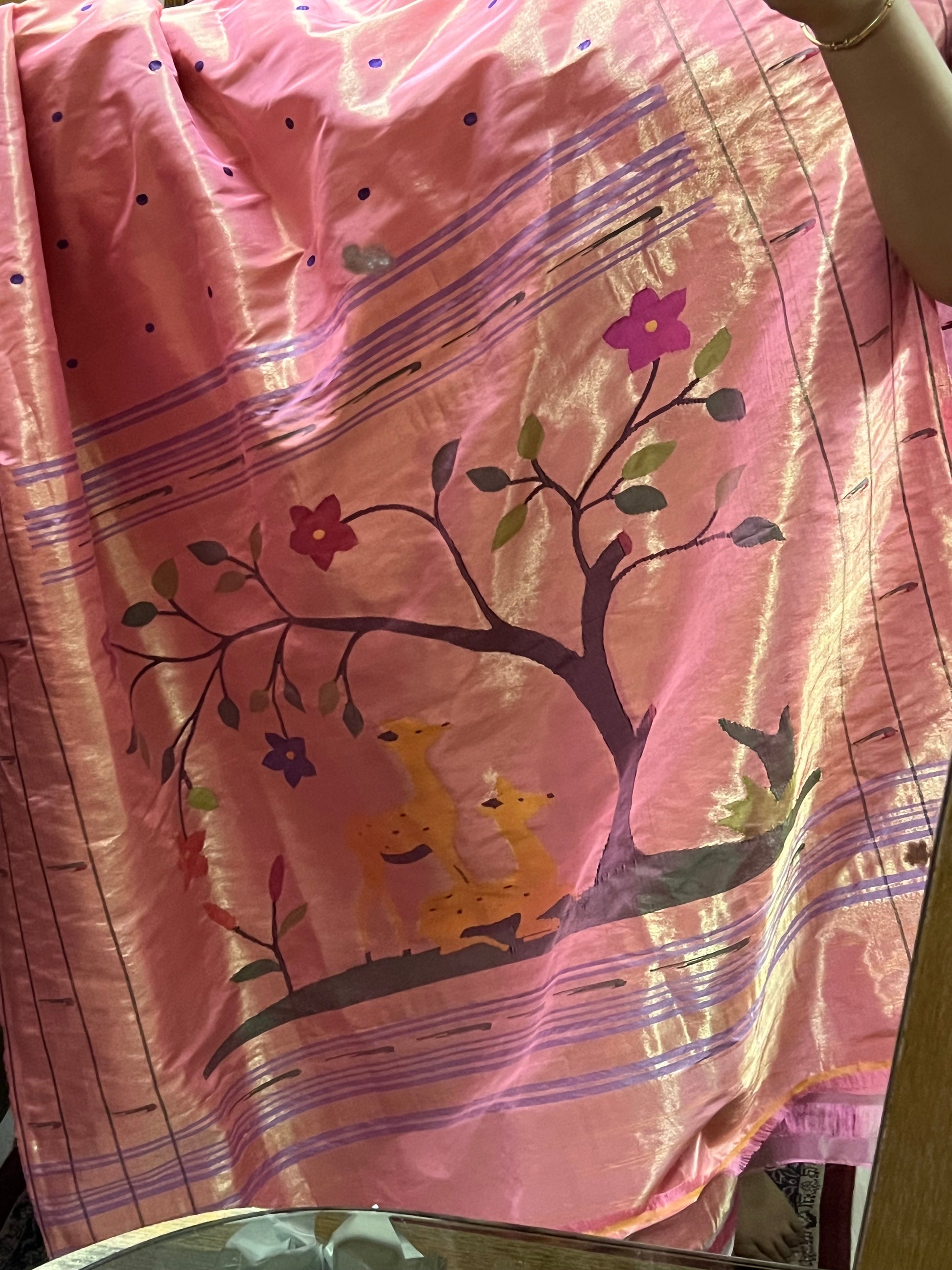 Pink Silk Paithani saree Indian Traditional Paithani sarees SaffronFashion