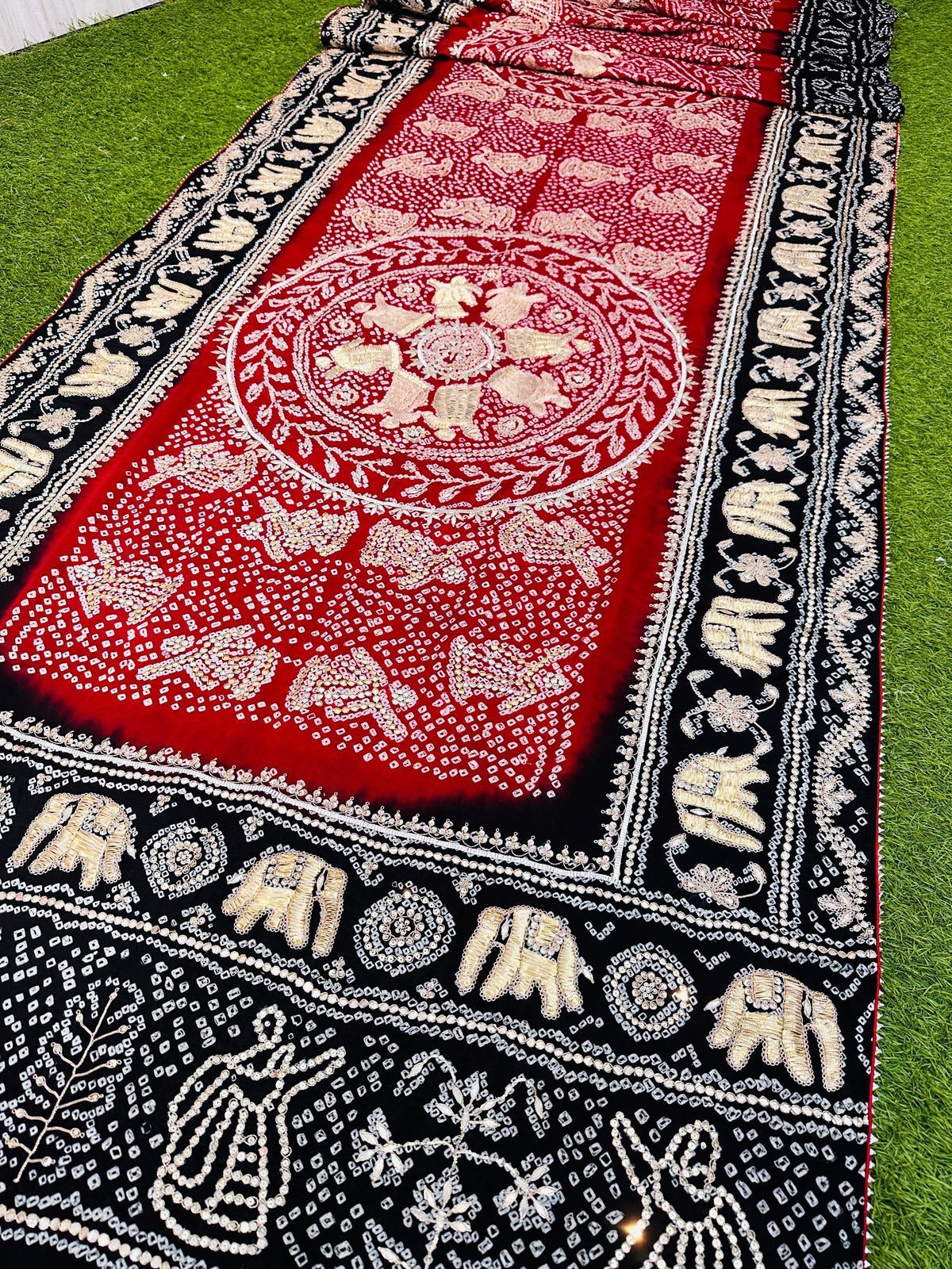Handmade gajji silk designer saree traditional saree Indian heritage sari blouse for women SaffronFashion
