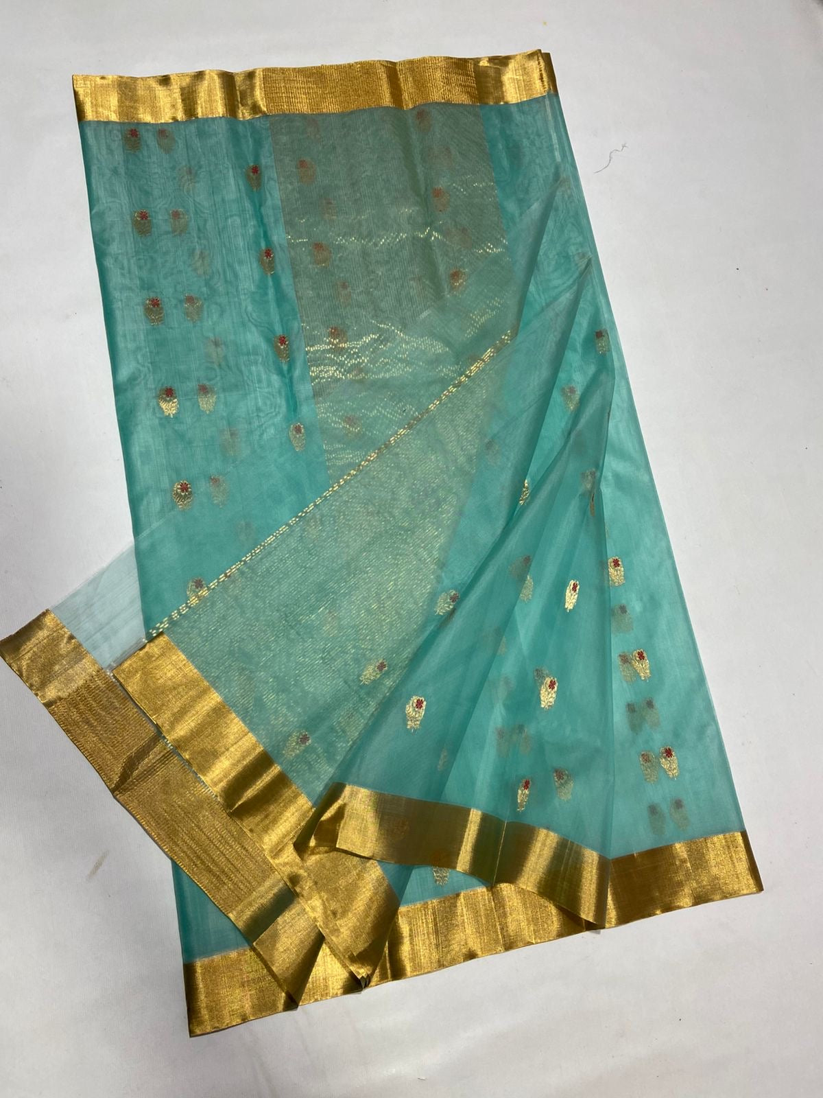 Firoza chanderi saree katan silk saree Indian sarees SaffronFashion