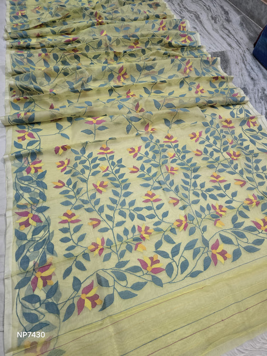 Vaminia Tantuj Jamdani saree handwoven sarees - Saffronfashionindia