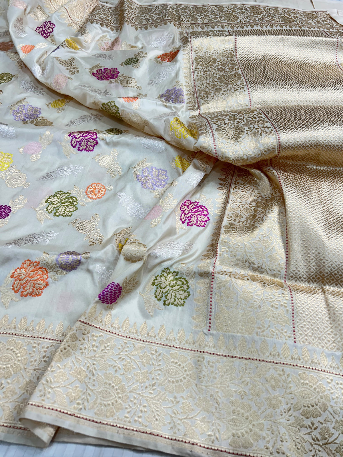 Exclusive handloom katan silk Kadwa saree iktara sari blouse SaffronFashion