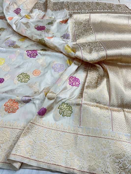 Exclusive handloom katan silk Kadwa saree iktara sari blouse SaffronFashion