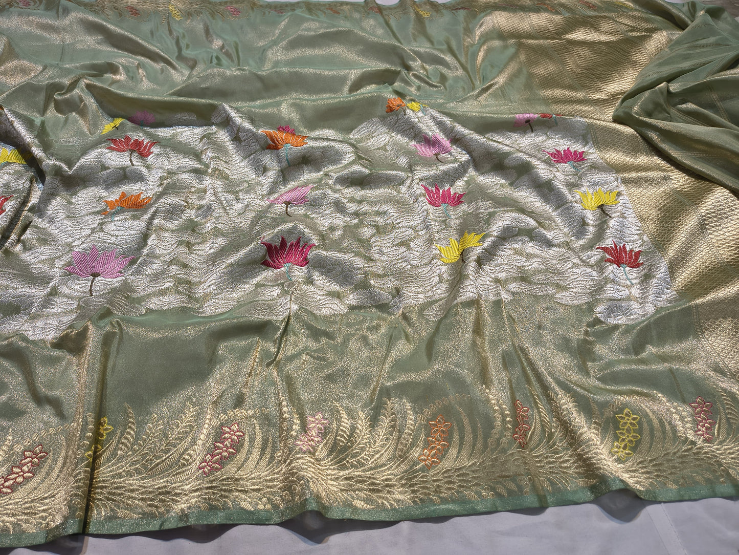 Elegant Banarsi handwoven saree tilfi sarees blouse - Saffronfashionindia