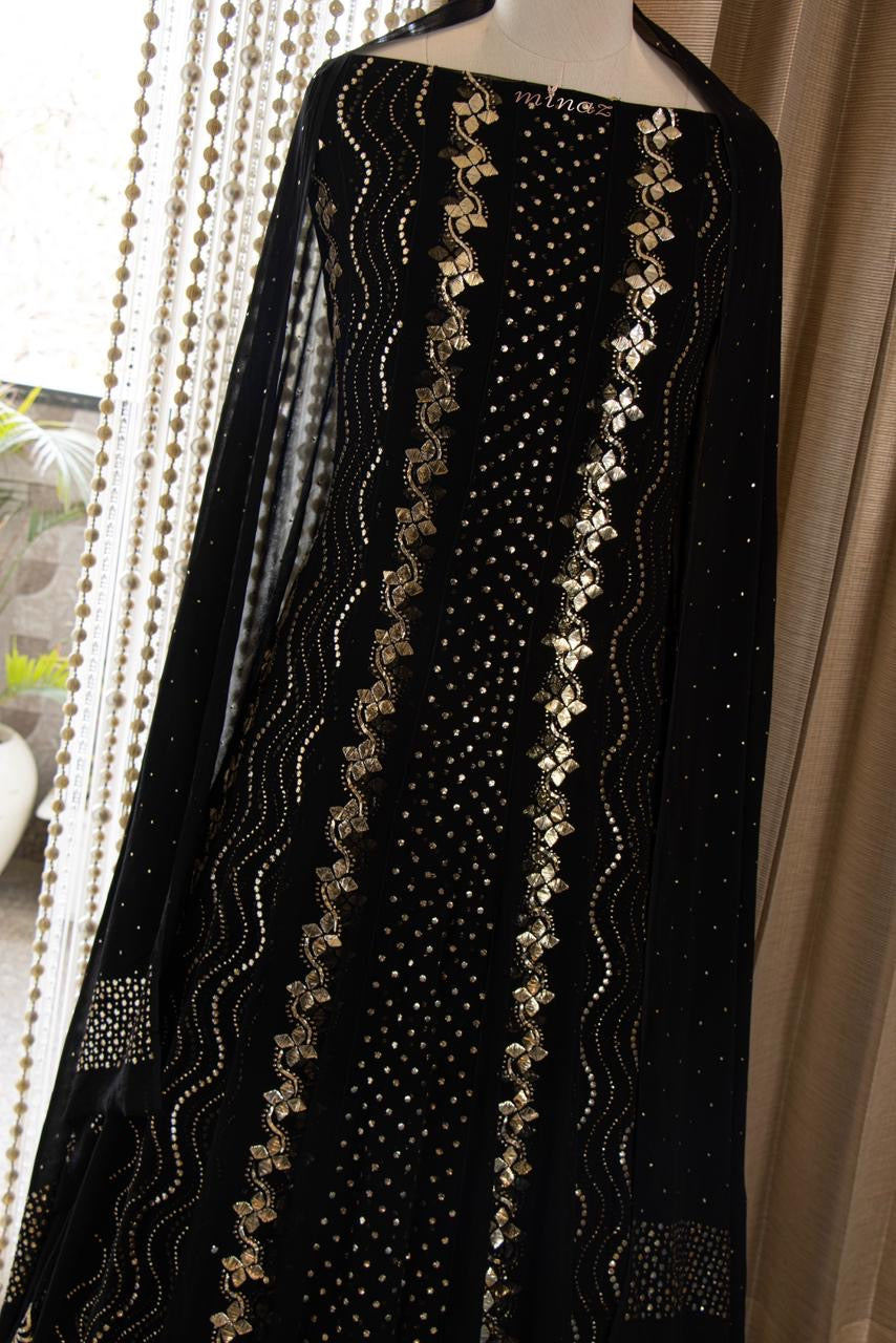 Black Anarkali Dress Indian Dress - Saffronfashionindia