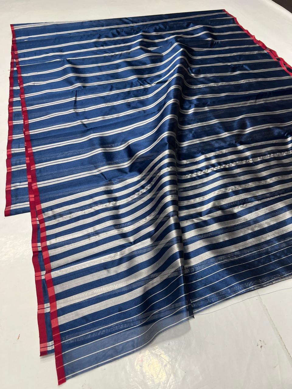 Blue Chanderi Saree Trendy sari - Saffronfashionindia