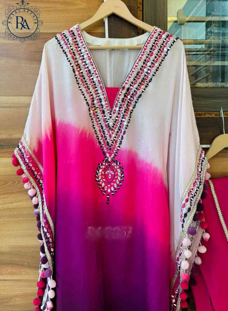 Silk Kaftan Set beautiful kaftan set - Saffronfashionindia