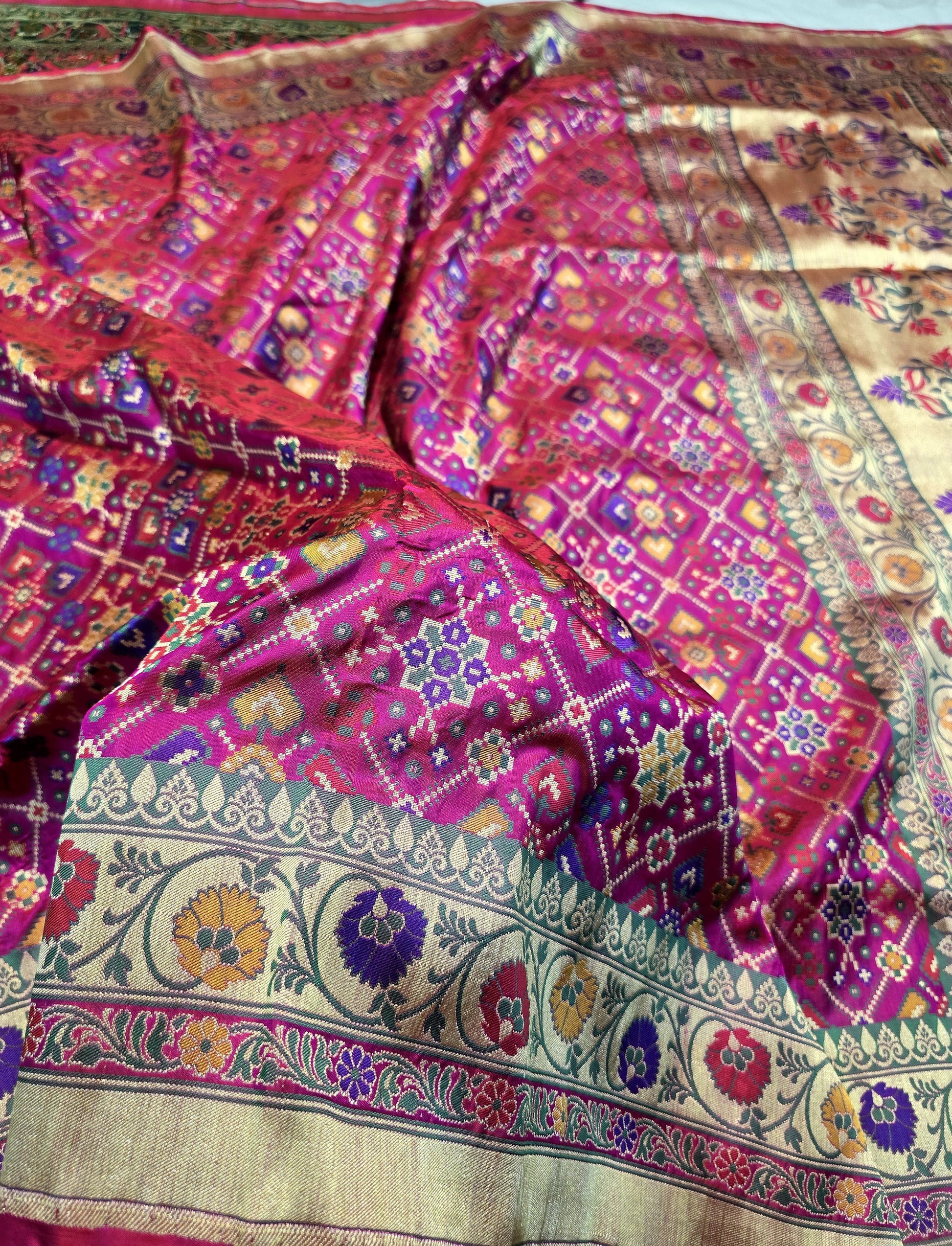 Indian saree Banarsi Katan silk saree Dhakai Jamdani sarees blouse SaffronFashion