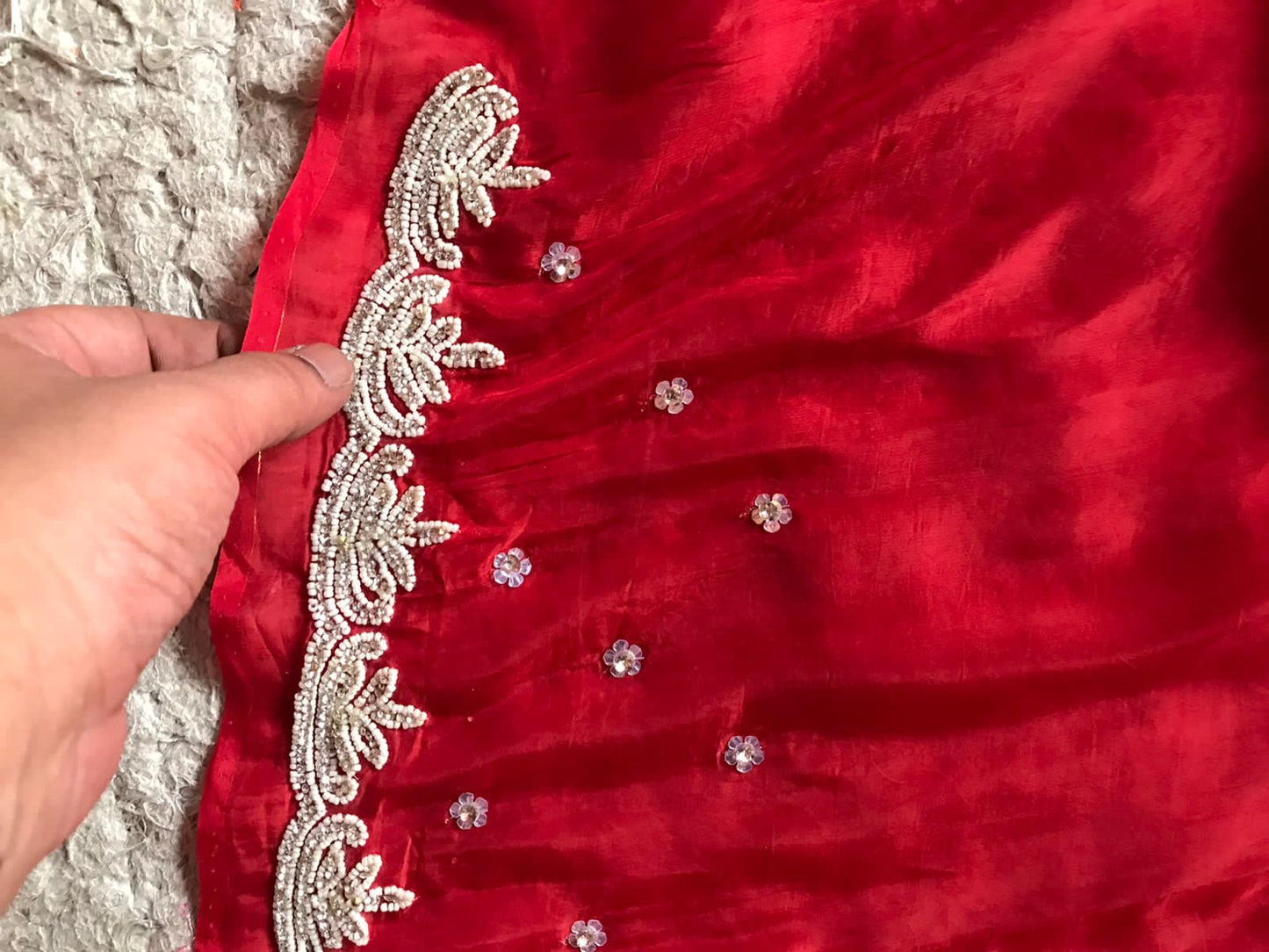 Silky soft pure organza Embroidered Saree - Saffronfashionindia
