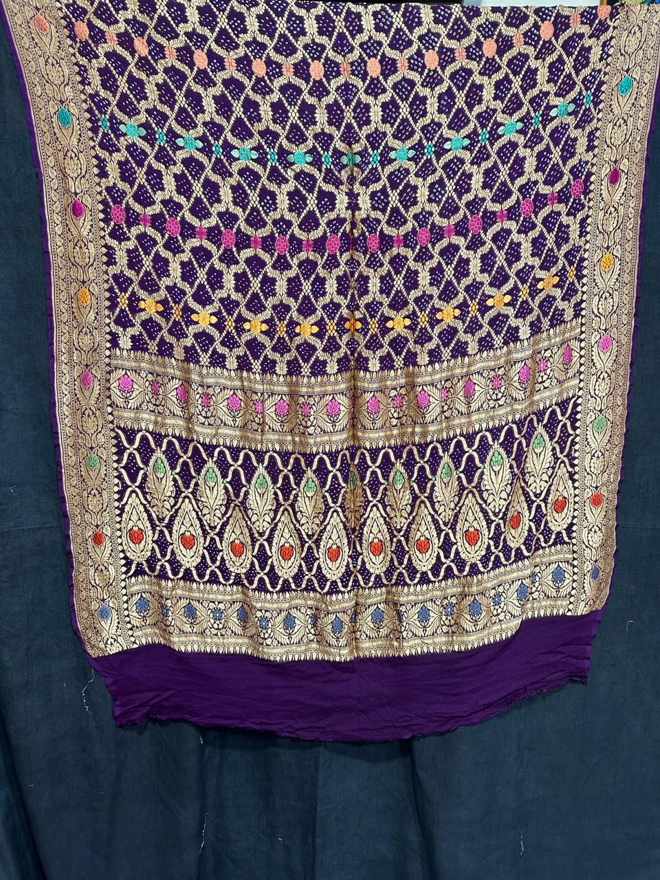 Ravish Meenakari bandhej Dupatta - Saffronfashionindia