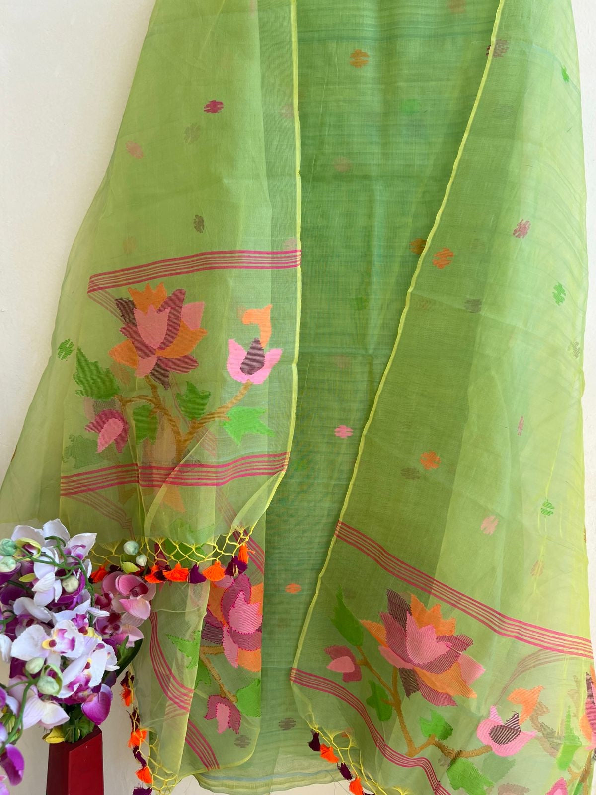 Floral inspired Jamdani salwar suit - Saffronfashionindia
