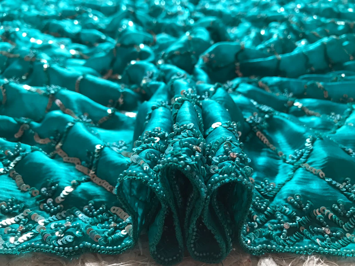 Turquoise Inspired Luxury Premium Saree - Saffronfashionindia