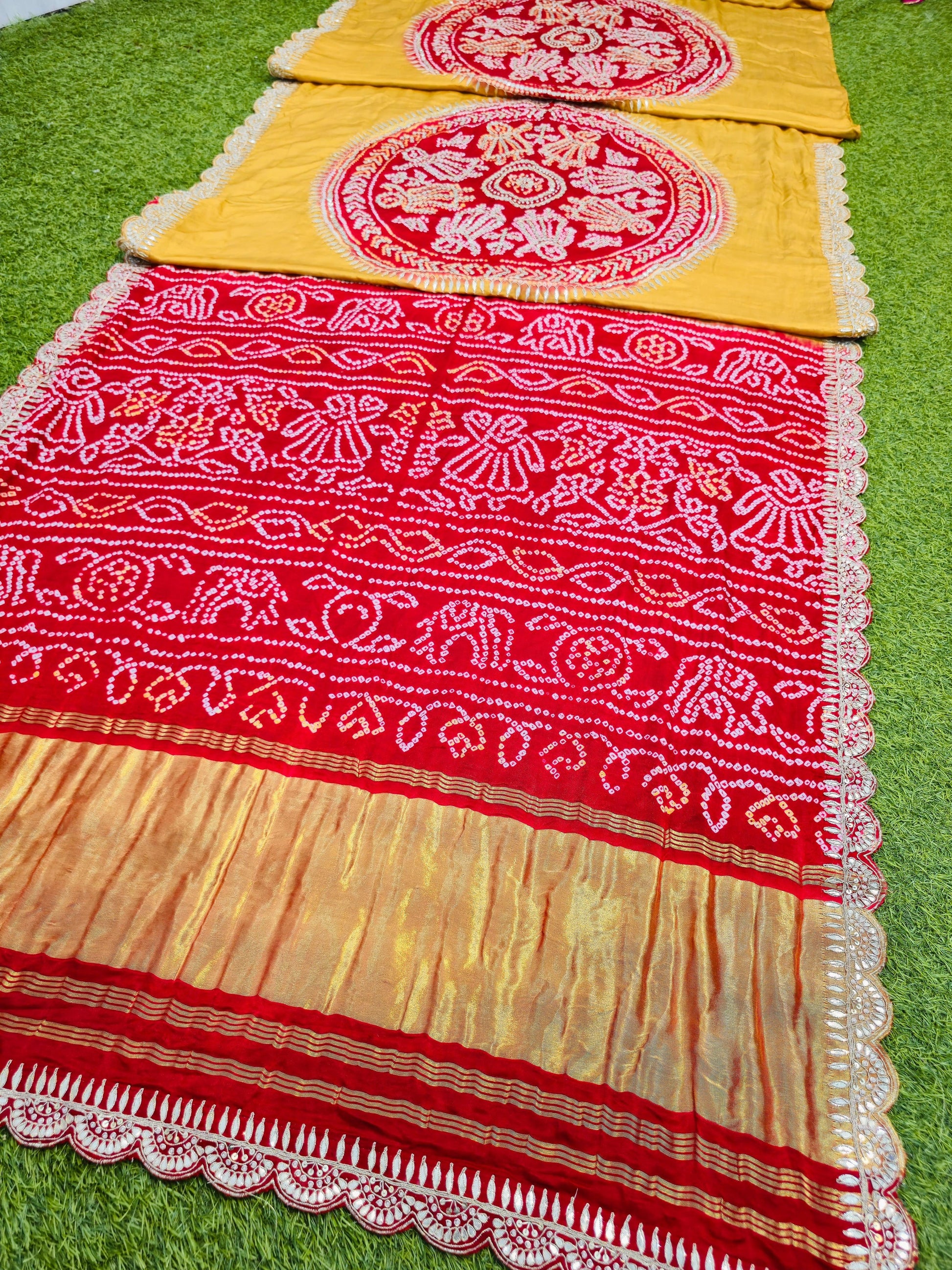 Ramani gajji silk saree Bandhani saree luxury sari Saffronfashionindia