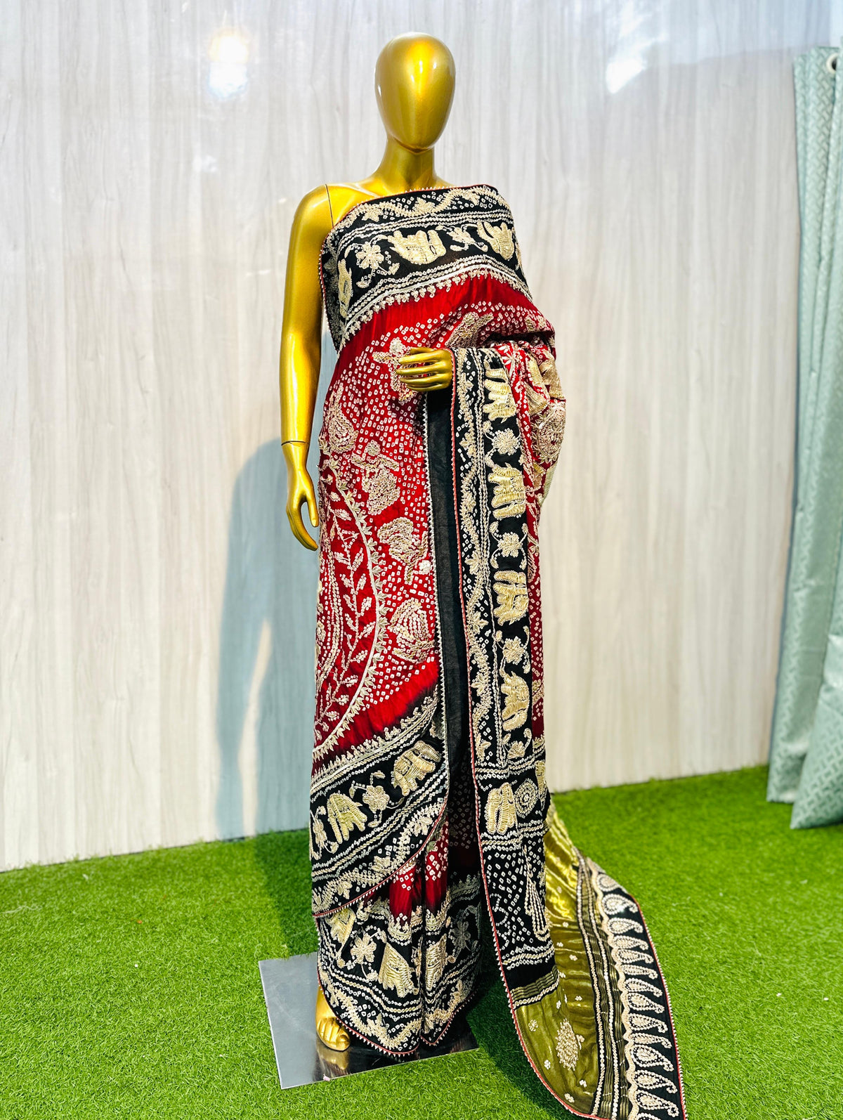 Handmade gajji silk designer saree traditional saree Indian heritage sari blouse for women SaffronFashion
