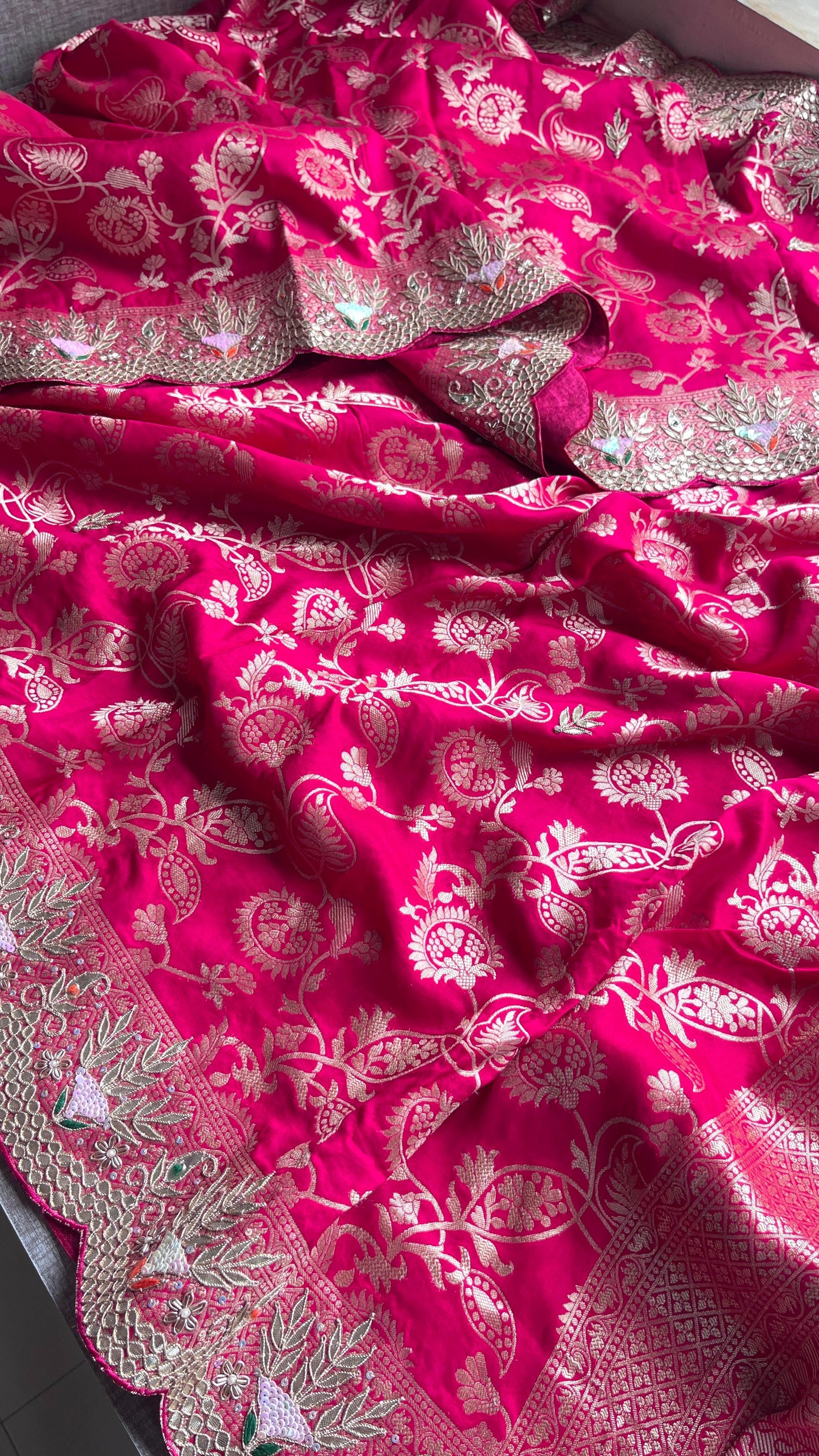 Banarsi saree weaving saree gottapatti sarees - Saffronfashionindia