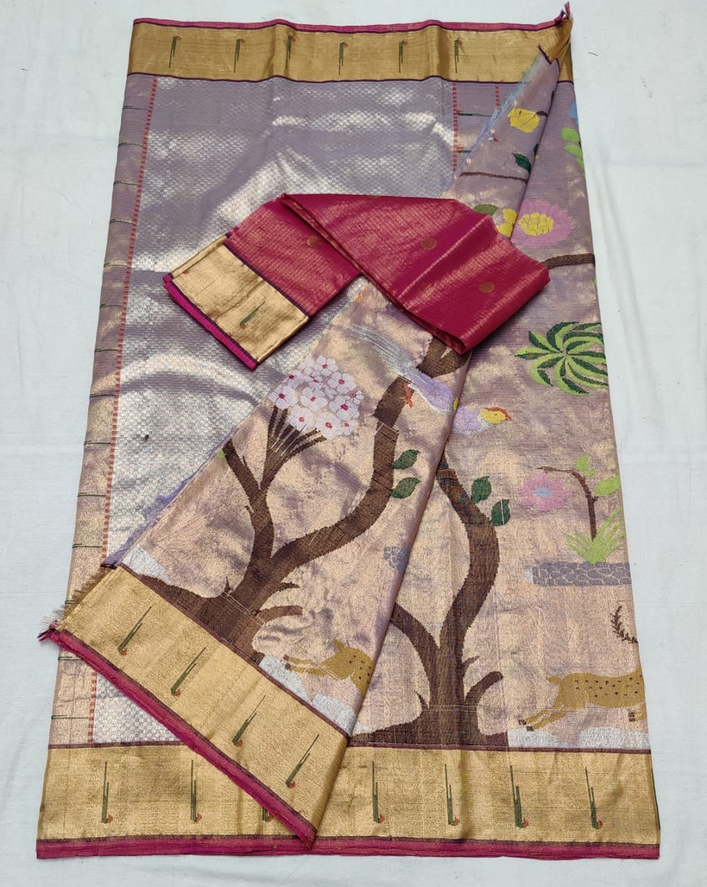 Double Tissue Zari Kota Saree  Indian heritage sarees - Saffronfashionindia