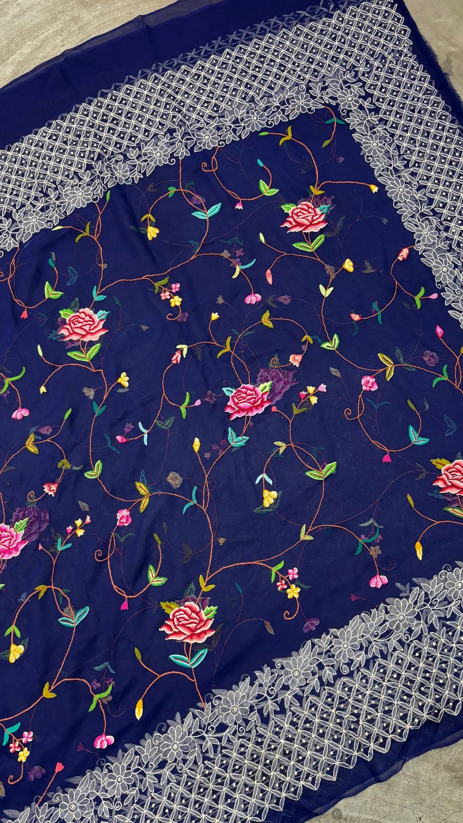 Royal Parsi dupatta - Saffronfashionindia