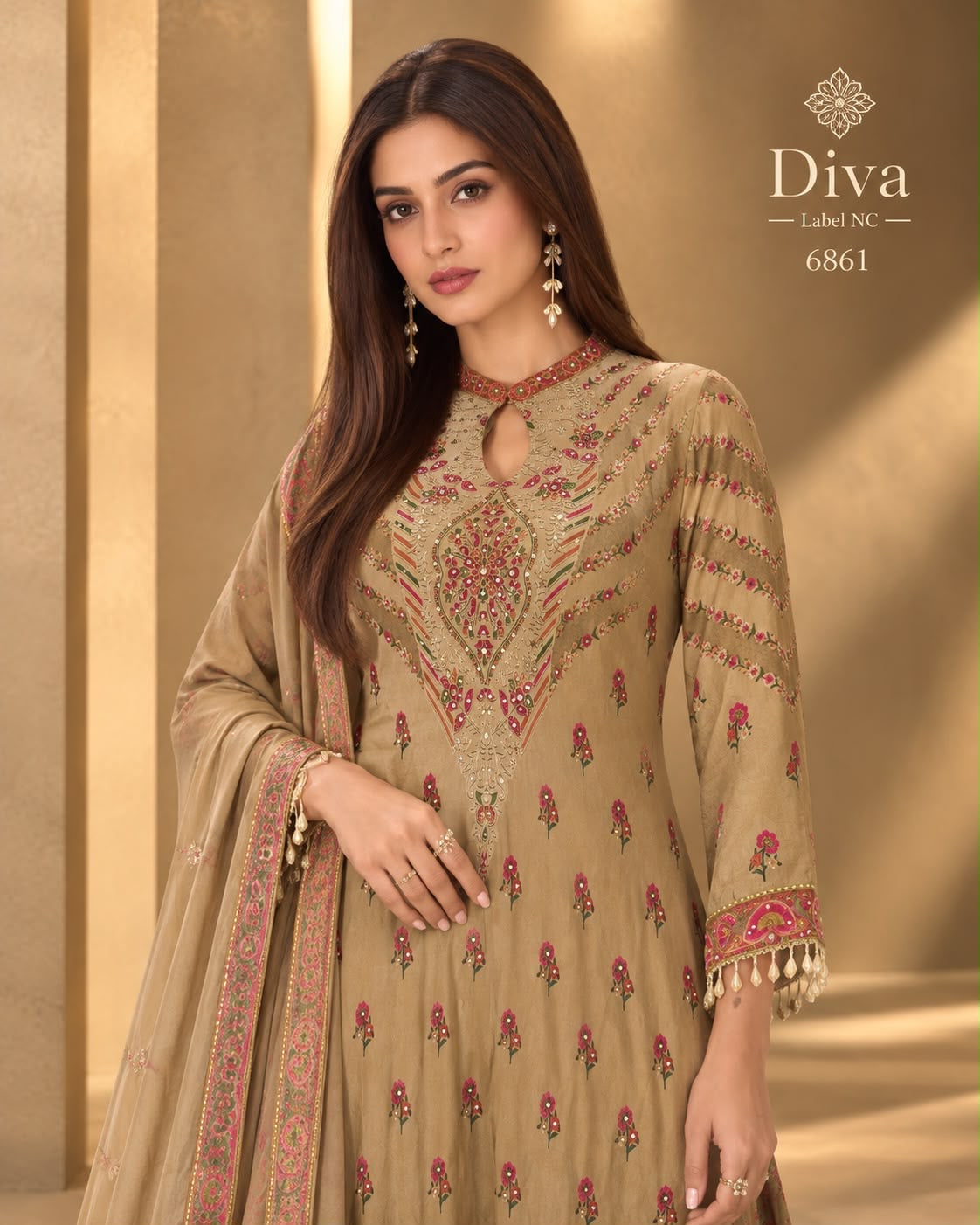Crepe gown set designer set party wear gown Saffronfashionindia