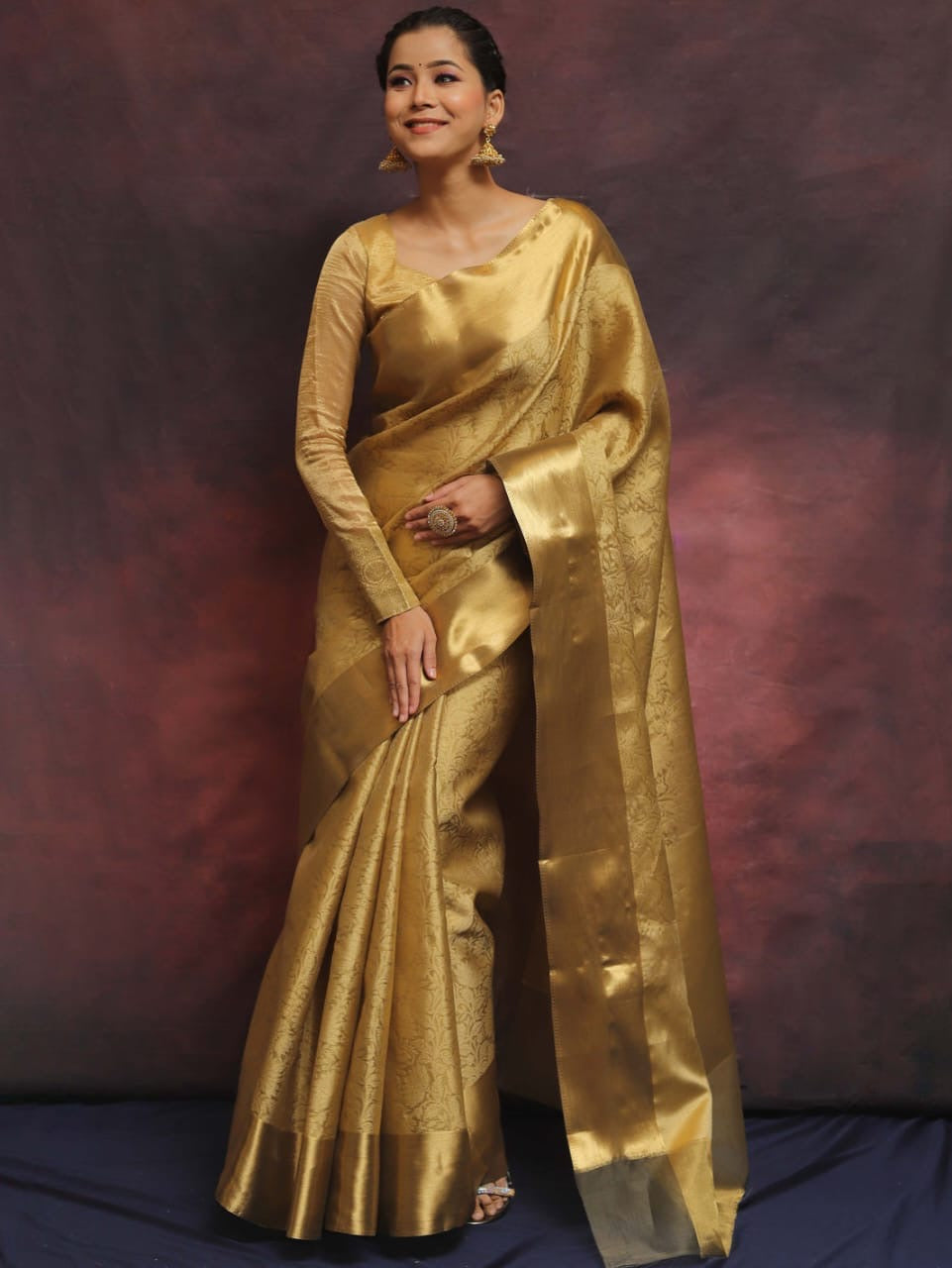 Banarsi saree soft silk saree Indian sari blouse Saffronfashionindia