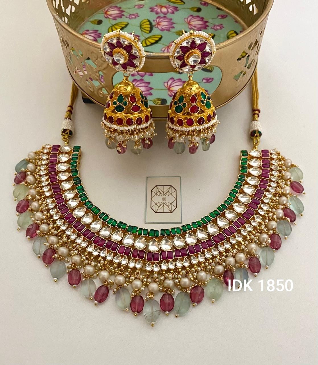 Nirvana Kundan set bridal choker set necklace set SaffronFashion
