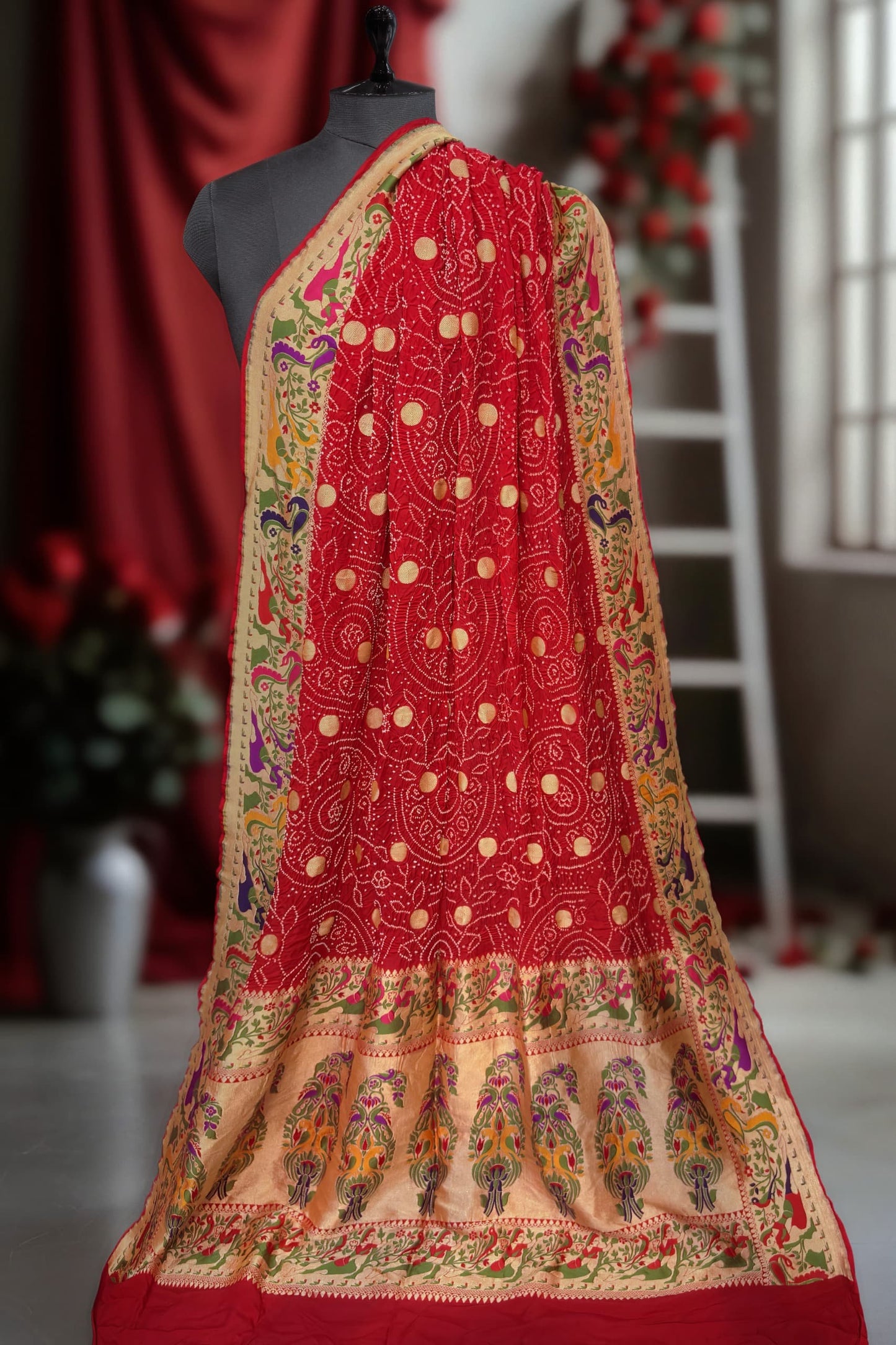 Khaddi Banarsi dupatta rai bandhej dupatta SaffronFashion