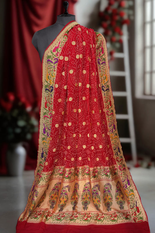 Khaddi Banarsi dupatta rai bandhej dupatta SaffronFashion