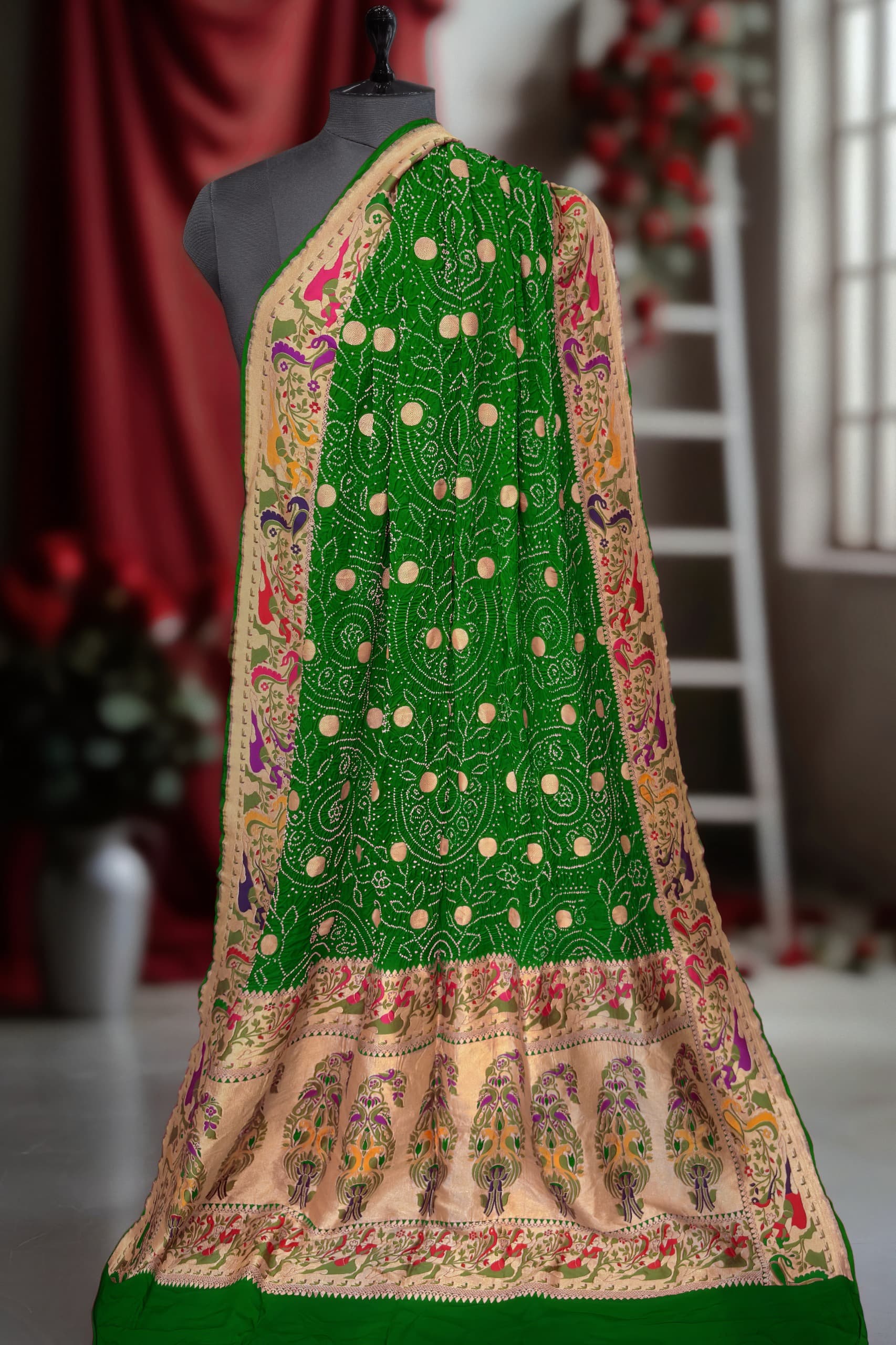 Khaddi Banarsi dupatta rai bandhej dupatta SaffronFashion