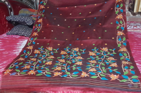 Malina jamdani saree/Women Tantuj Sari - Saffronfashionindia