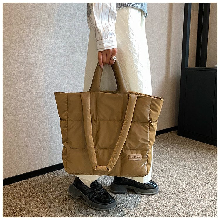 Cotton Jacket Bag Large Capacity Down Jacket Portable Shoulder Bag - Saffronfashionindia